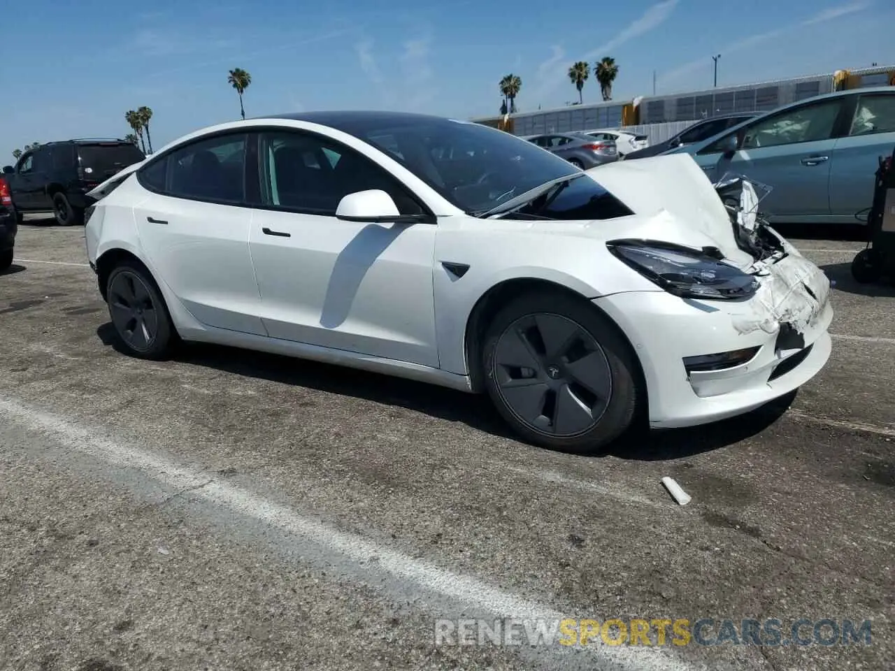 4 fotografías del automóvil dañado 5YJ3E1EA7MF017472 TESLA MODEL 3 2021