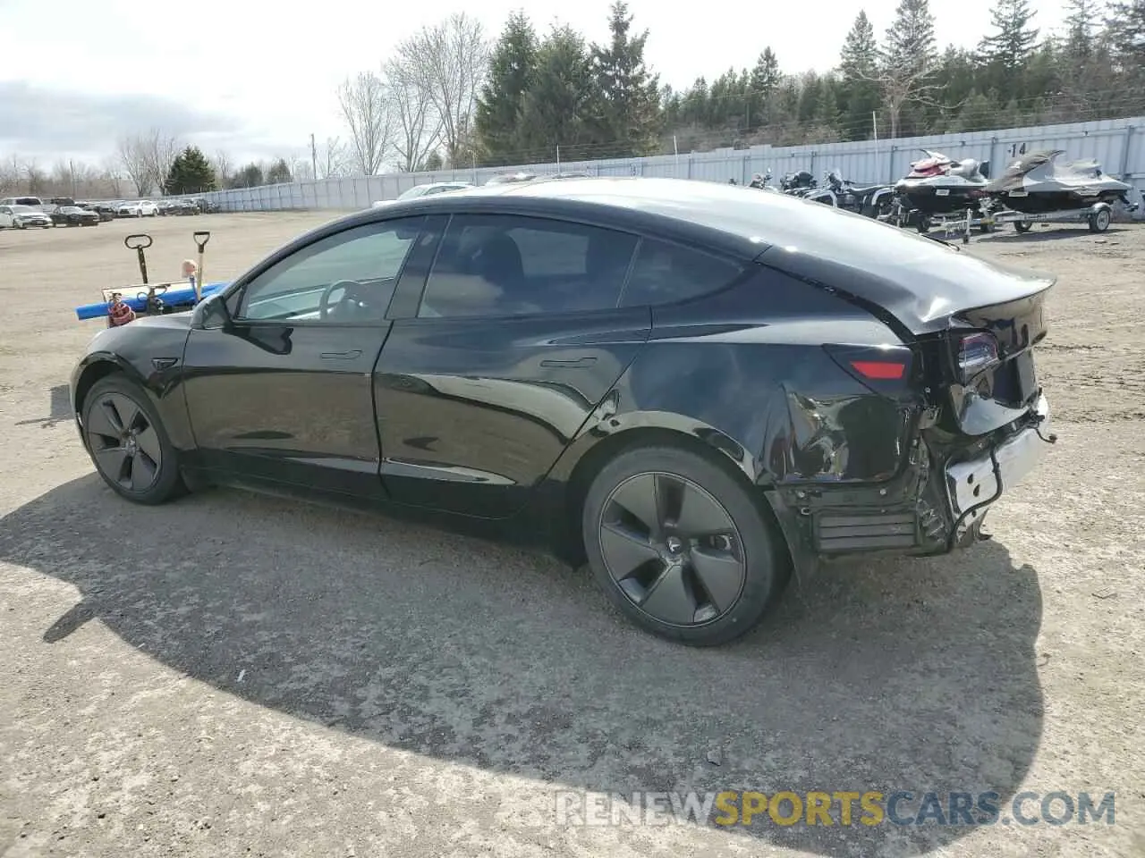 2 fotografías del automóvil dañado 5YJ3E1EA7MF053663 TESLA MODEL 3 2021