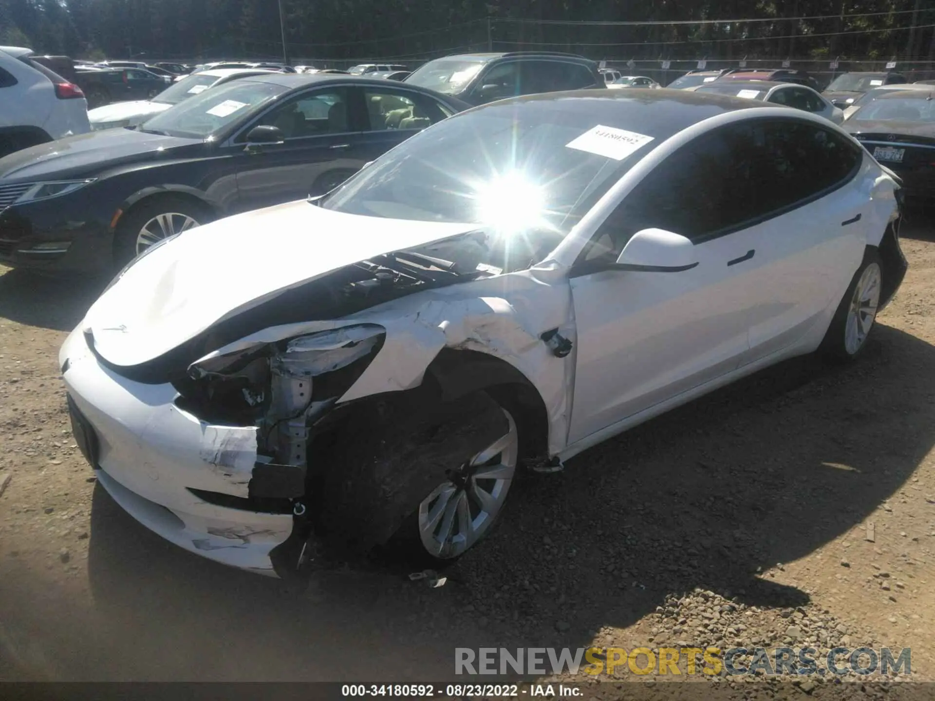 2 fotografías del automóvil dañado 5YJ3E1EA7MF064534 TESLA MODEL 3 2021