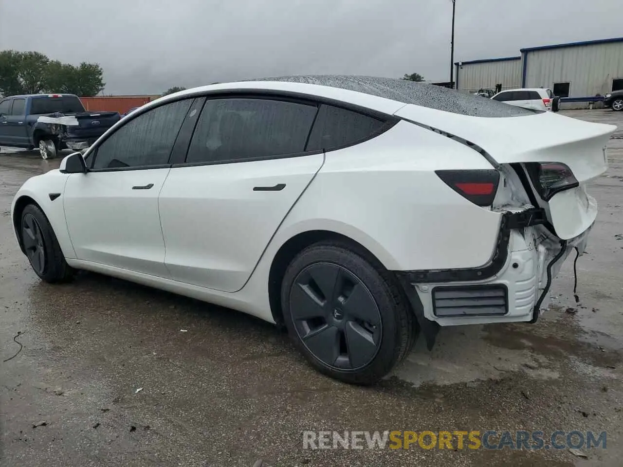 2 fotografías del automóvil dañado 5YJ3E1EA7MF077400 TESLA MODEL 3 2021
