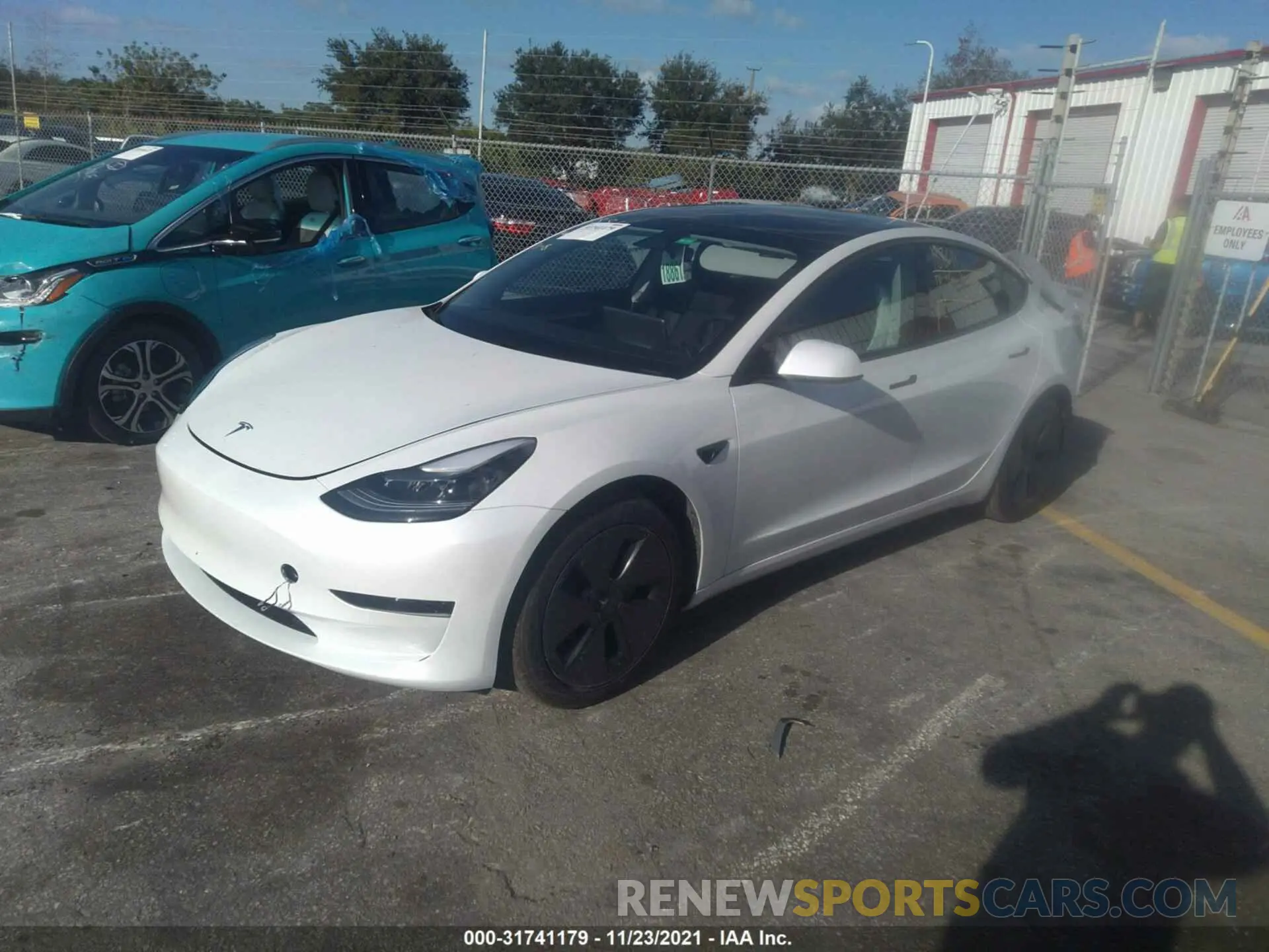 2 fotografías del automóvil dañado 5YJ3E1EA7MF085304 TESLA MODEL 3 2021