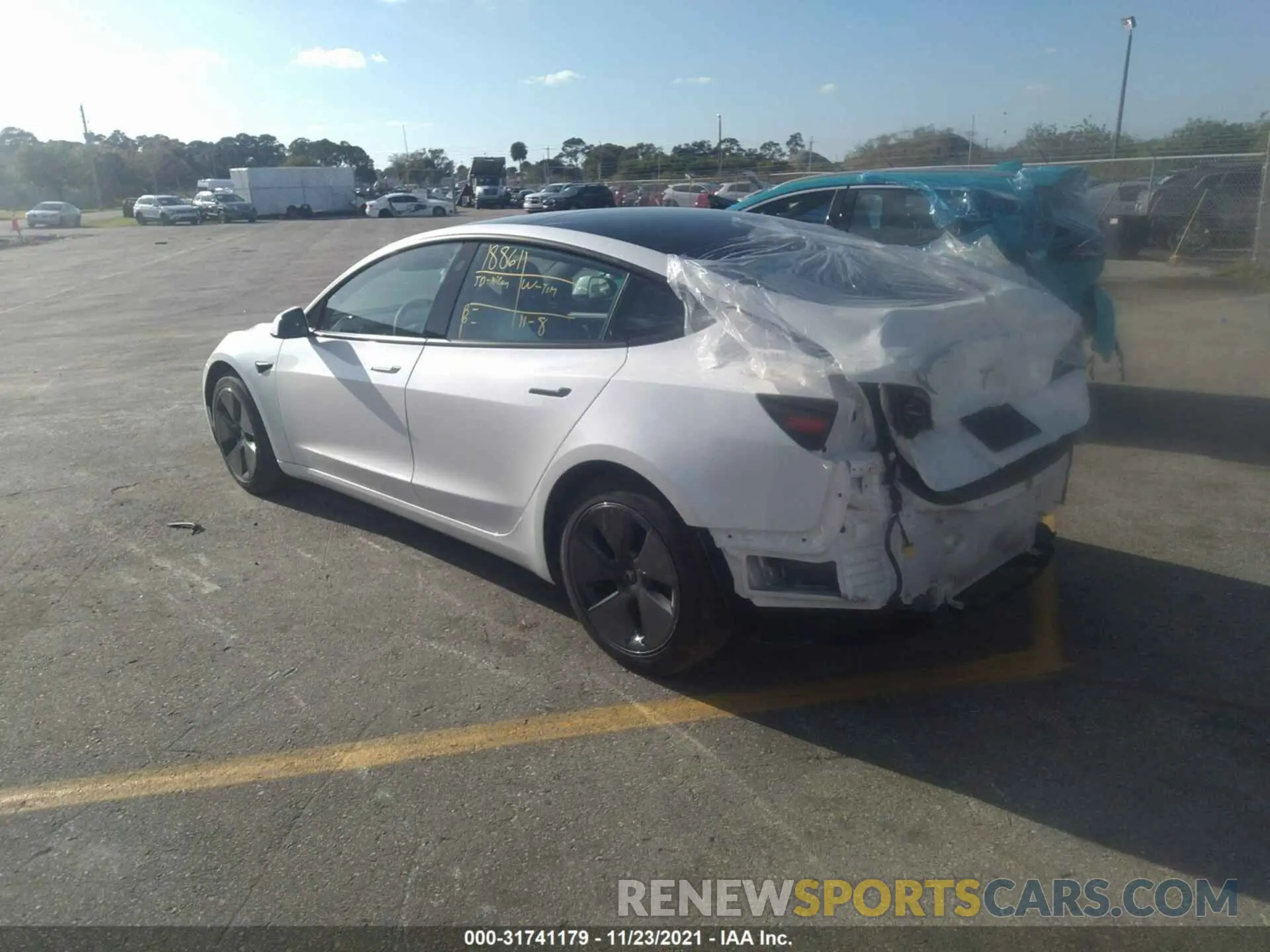 3 fotografías del automóvil dañado 5YJ3E1EA7MF085304 TESLA MODEL 3 2021
