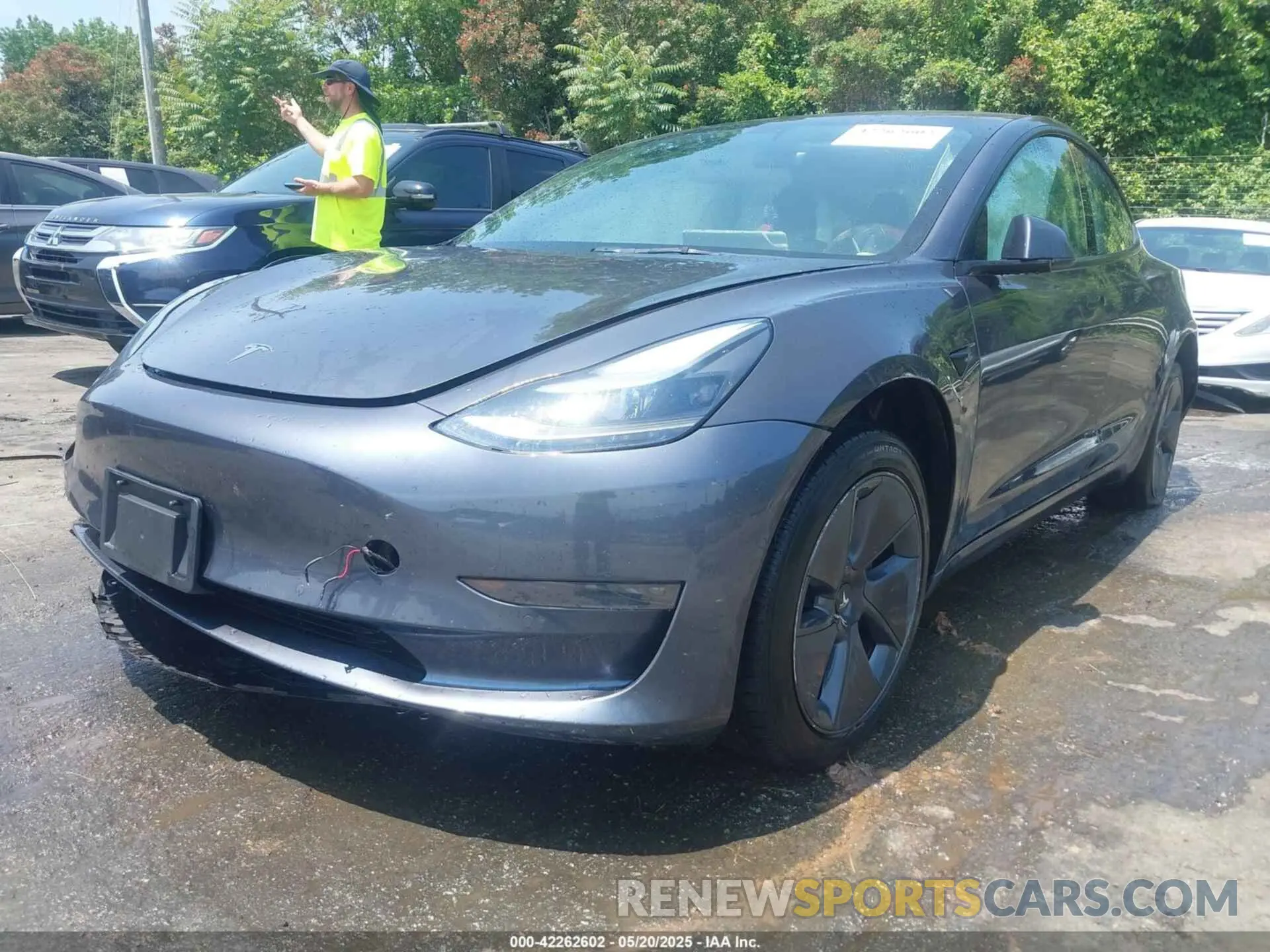 2 fotografías del automóvil dañado 5YJ3E1EA7MF088283 TESLA MODEL 3 2021