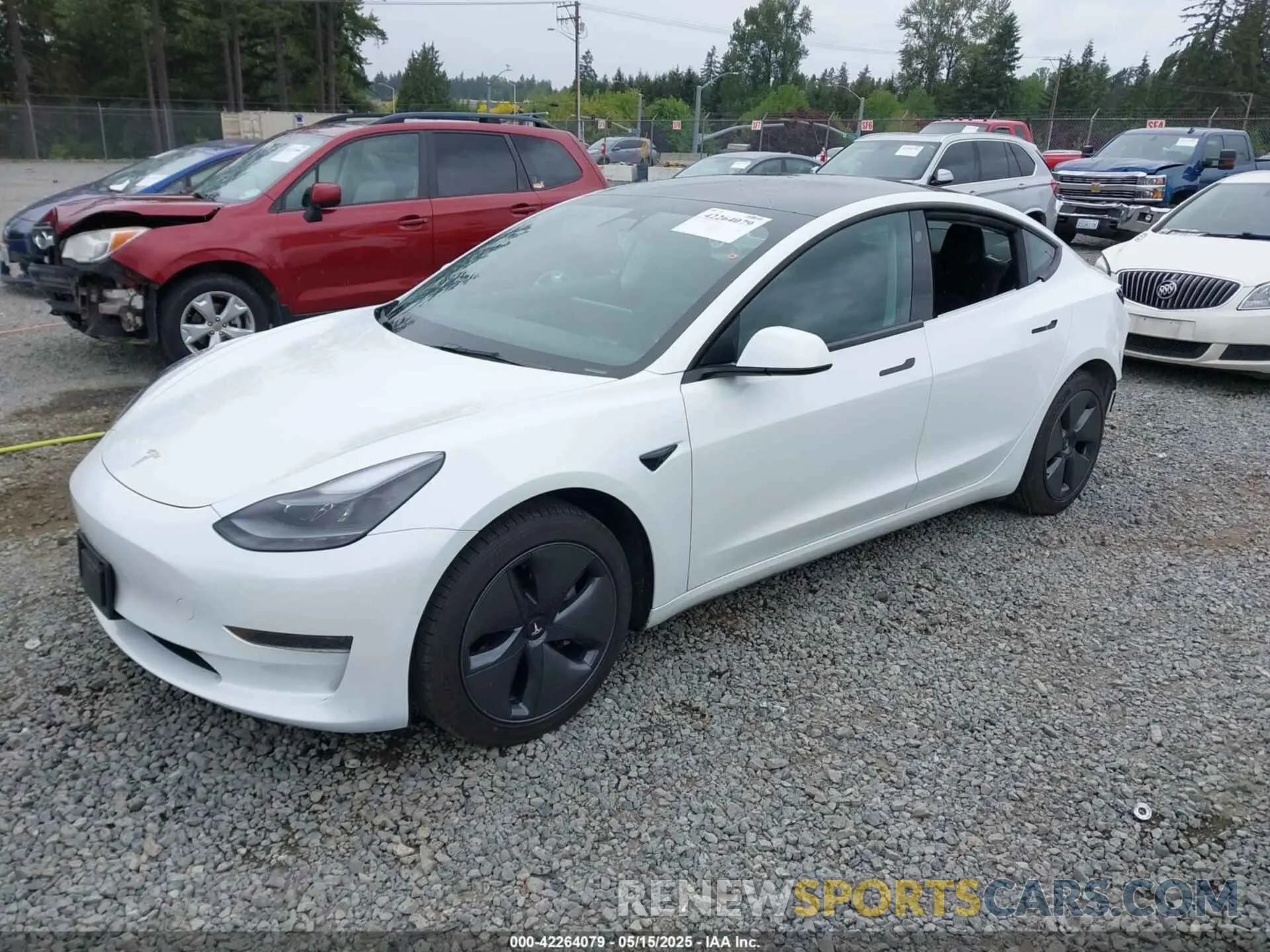 2 fotografías del automóvil dañado 5YJ3E1EA7MF098215 TESLA MODEL 3 2021