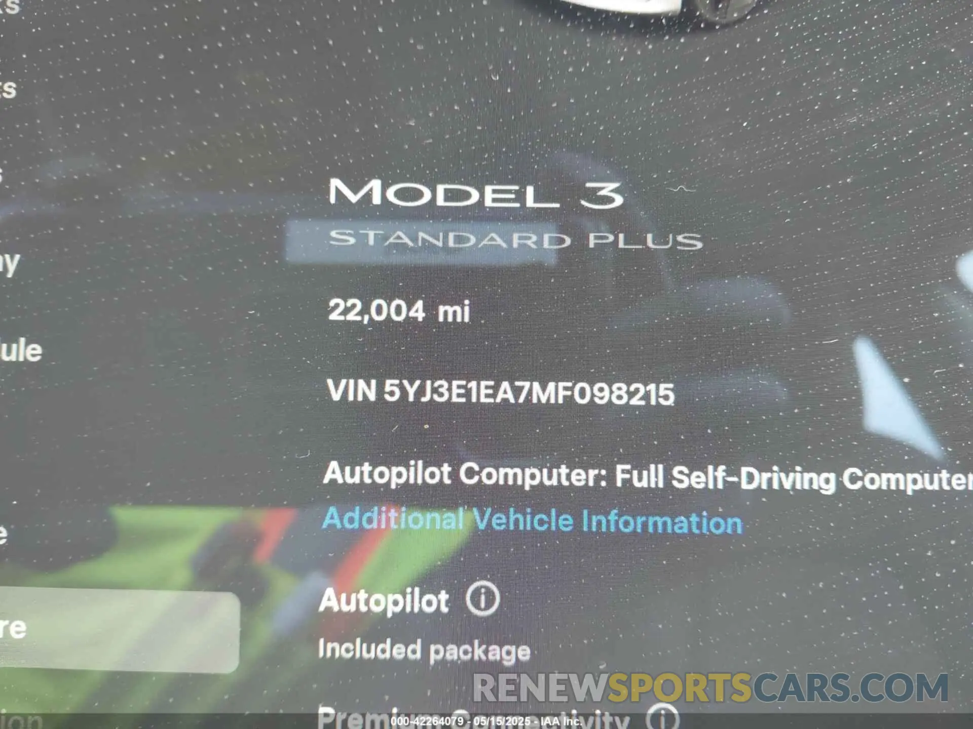 7 fotografías del automóvil dañado 5YJ3E1EA7MF098215 TESLA MODEL 3 2021