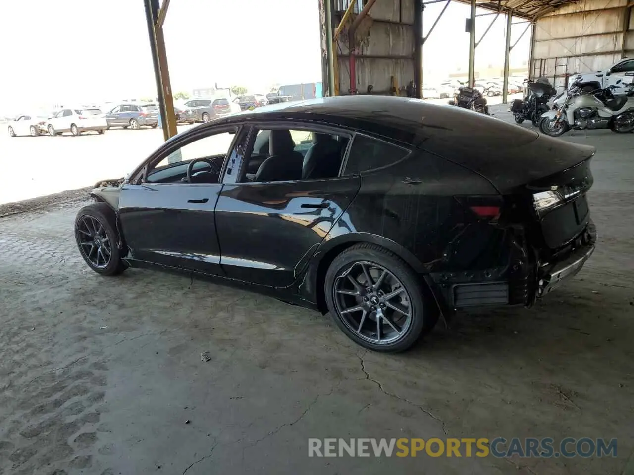 2 fotografías del automóvil dañado 5YJ3E1EA7MF100545 TESLA MODEL 3 2021