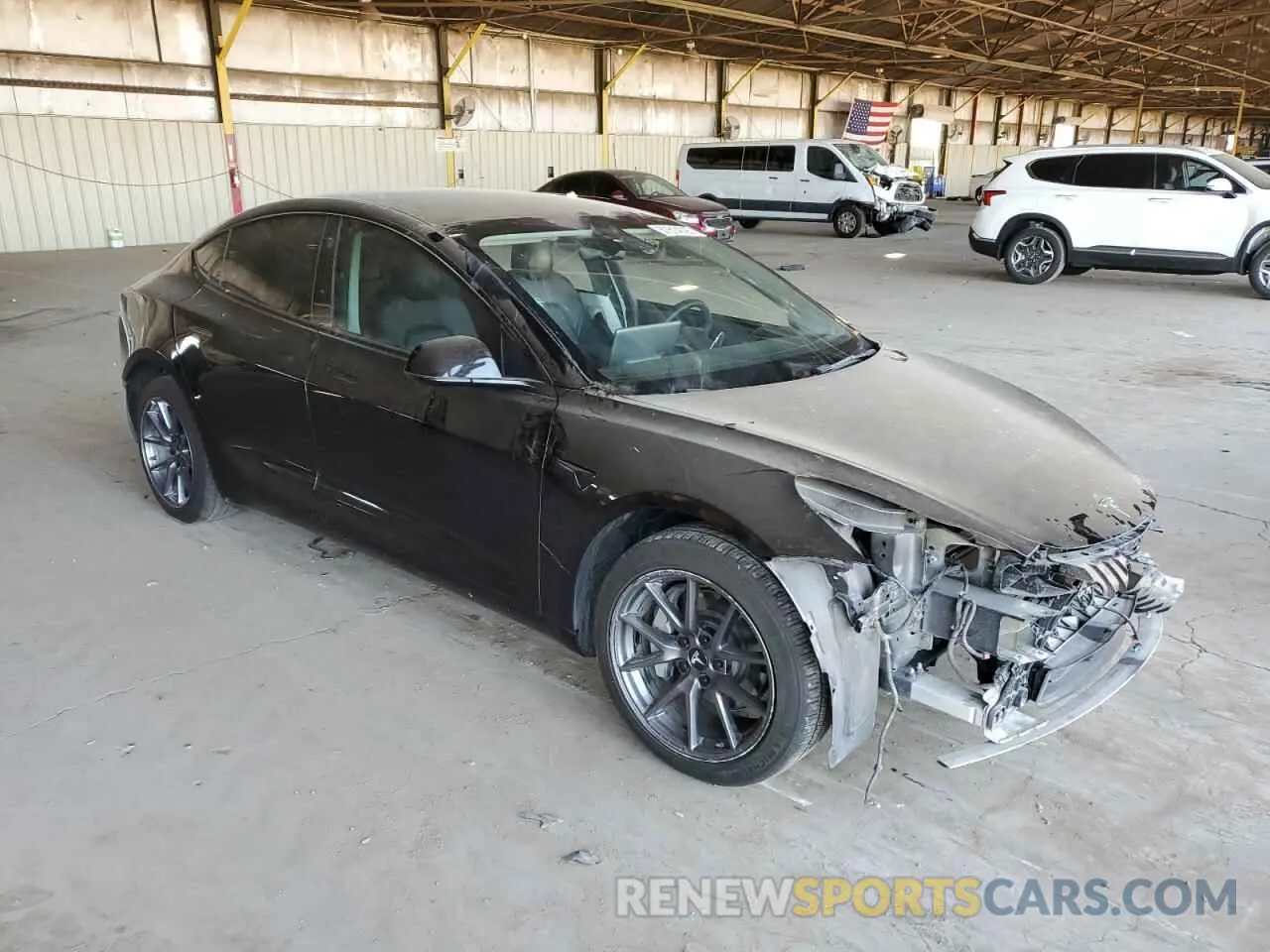 4 fotografías del automóvil dañado 5YJ3E1EA7MF100545 TESLA MODEL 3 2021