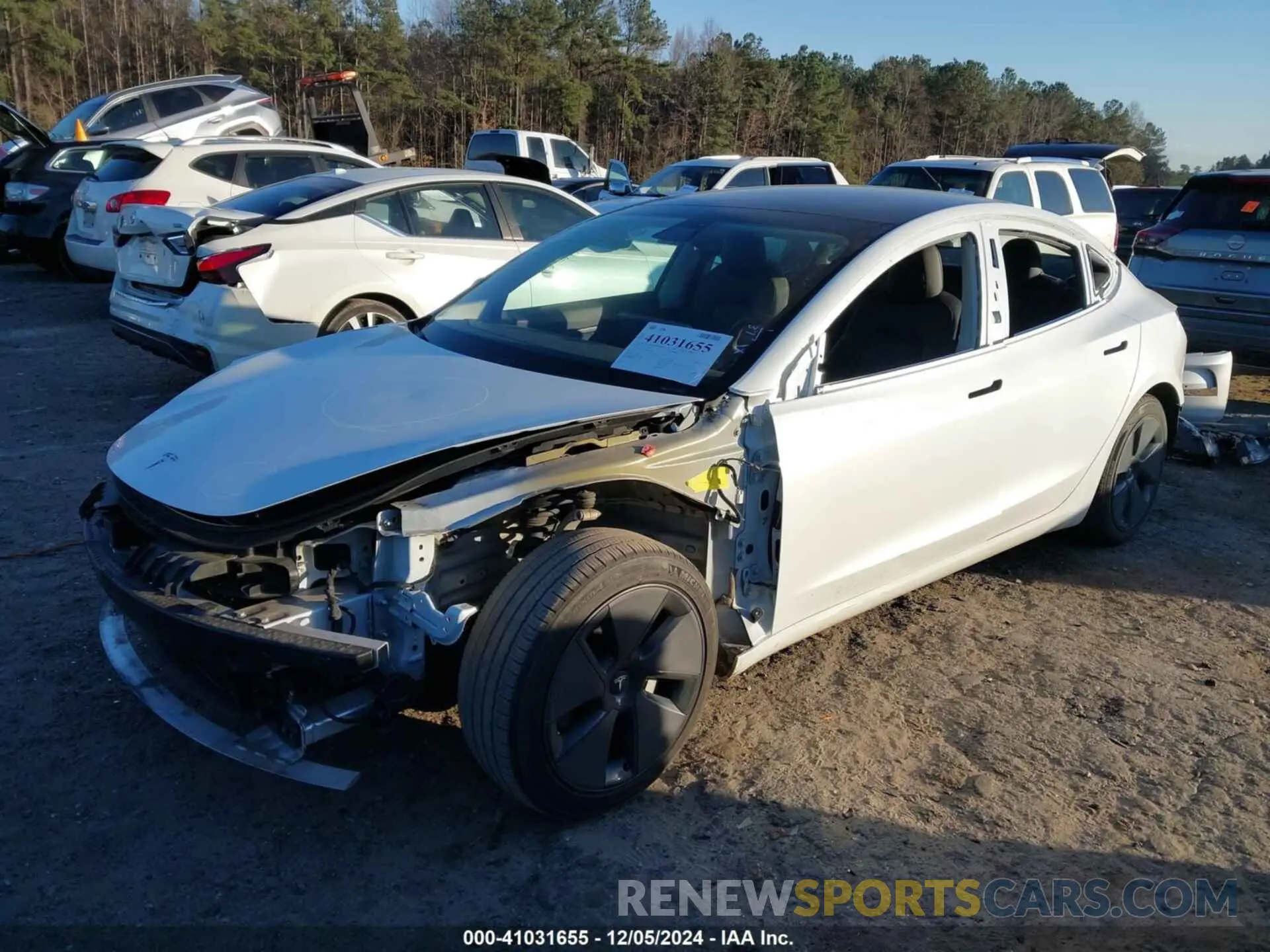 2 fotografías del automóvil dañado 5YJ3E1EA7MF861009 TESLA MODEL 3 2021