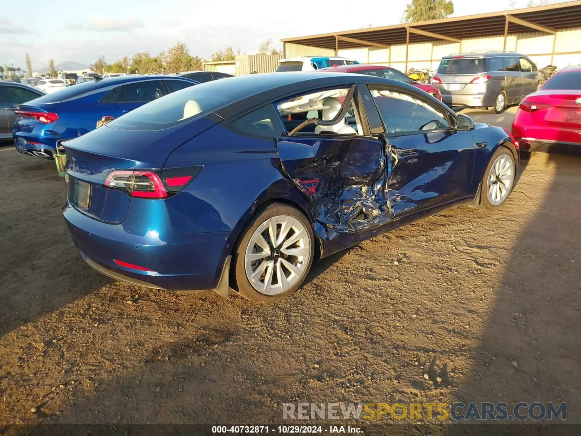 4 fotografías del automóvil dañado 5YJ3E1EA7MF875007 TESLA MODEL 3 2021