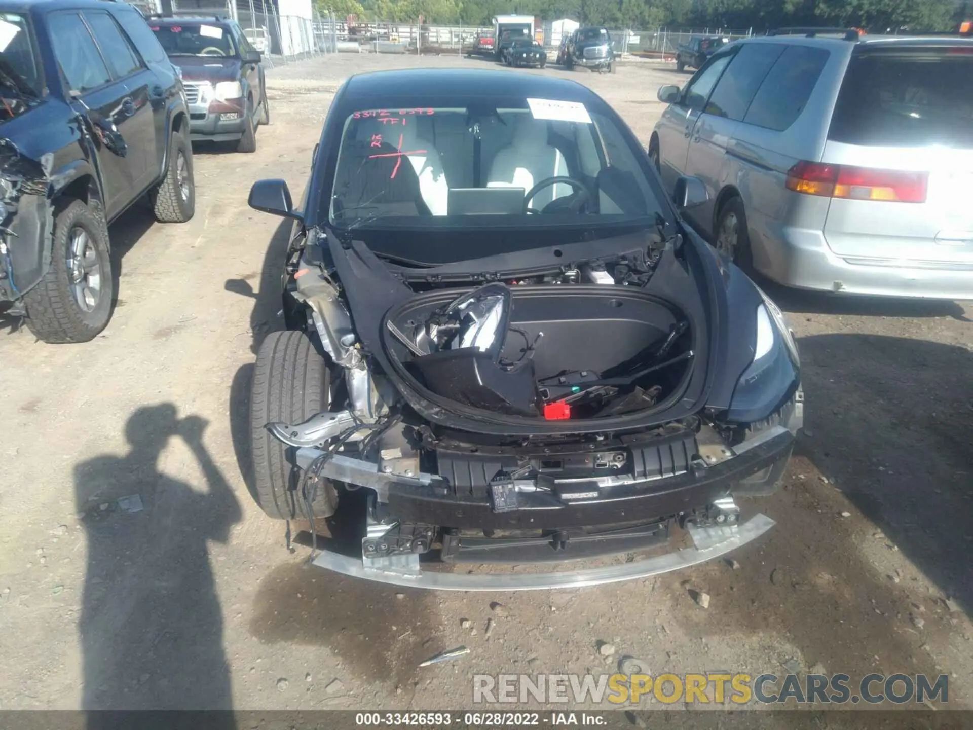 6 fotografías del automóvil dañado 5YJ3E1EA7MF922116 TESLA MODEL 3 2021