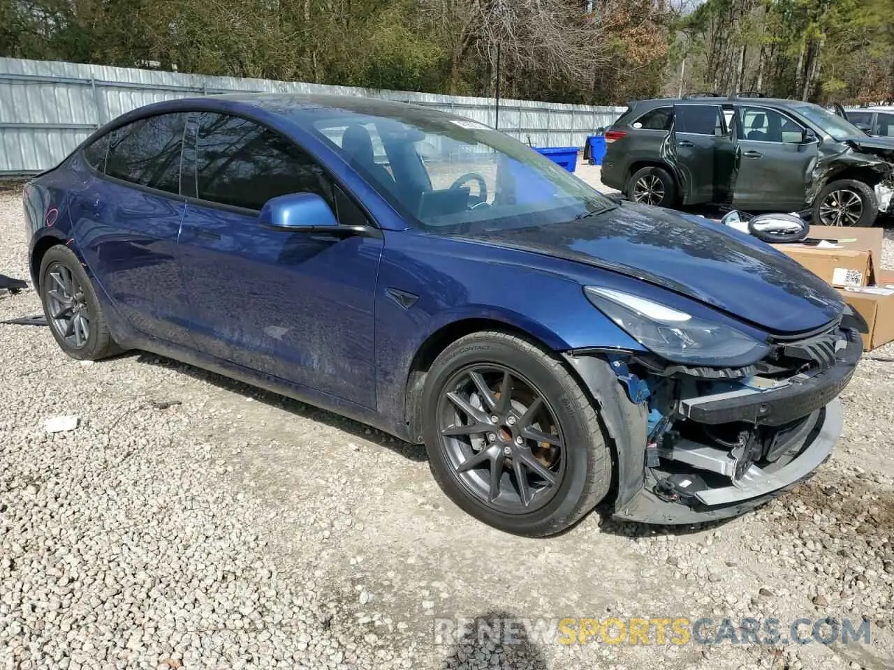 4 fotografías del automóvil dañado 5YJ3E1EA7MF986205 TESLA MODEL 3 2021