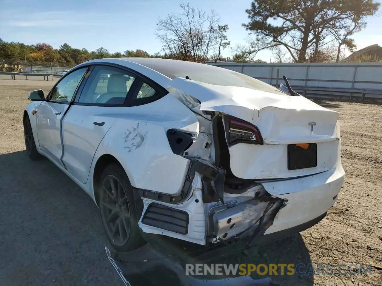 3 fotografías del automóvil dañado 5YJ3E1EA8MF019022 TESLA MODEL 3 2021
