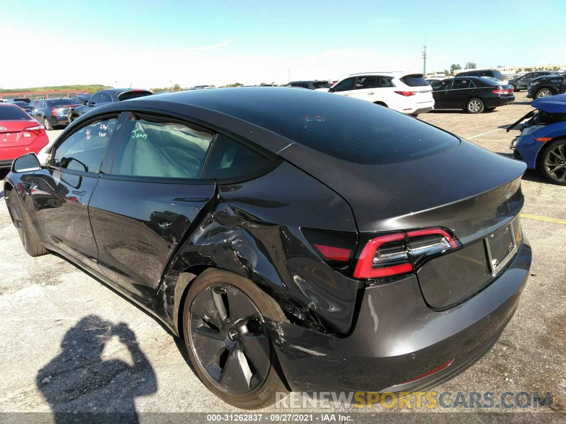 6 fotografías del automóvil dañado 5YJ3E1EA8MF030456 TESLA MODEL 3 2021