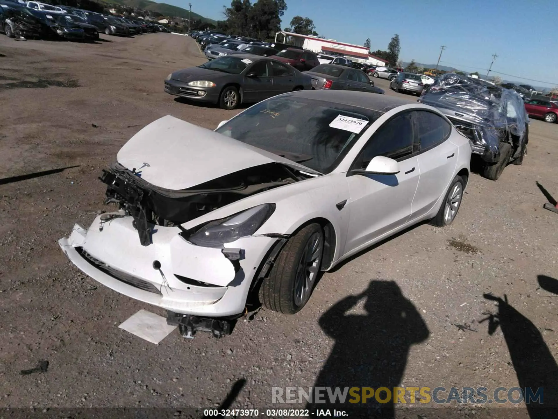2 fotografías del automóvil dañado 5YJ3E1EA8MF073887 TESLA MODEL 3 2021