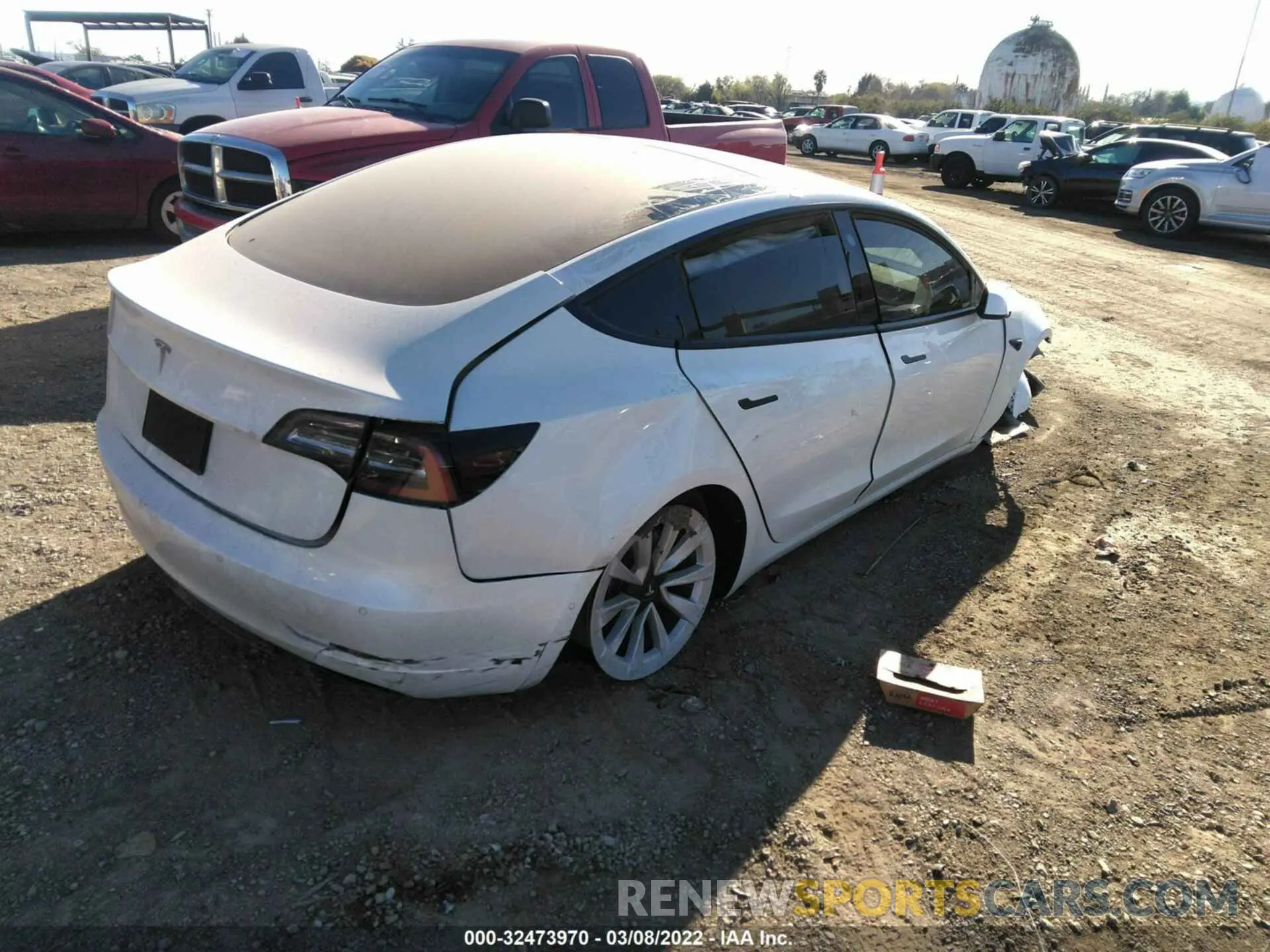4 fotografías del automóvil dañado 5YJ3E1EA8MF073887 TESLA MODEL 3 2021