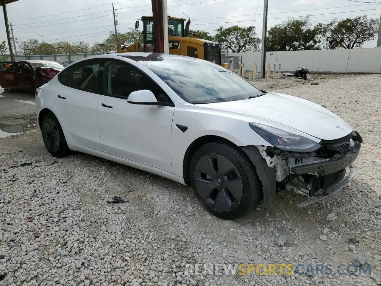 4 fotografías del automóvil dañado 5YJ3E1EA8MF082315 TESLA MODEL 3 2021