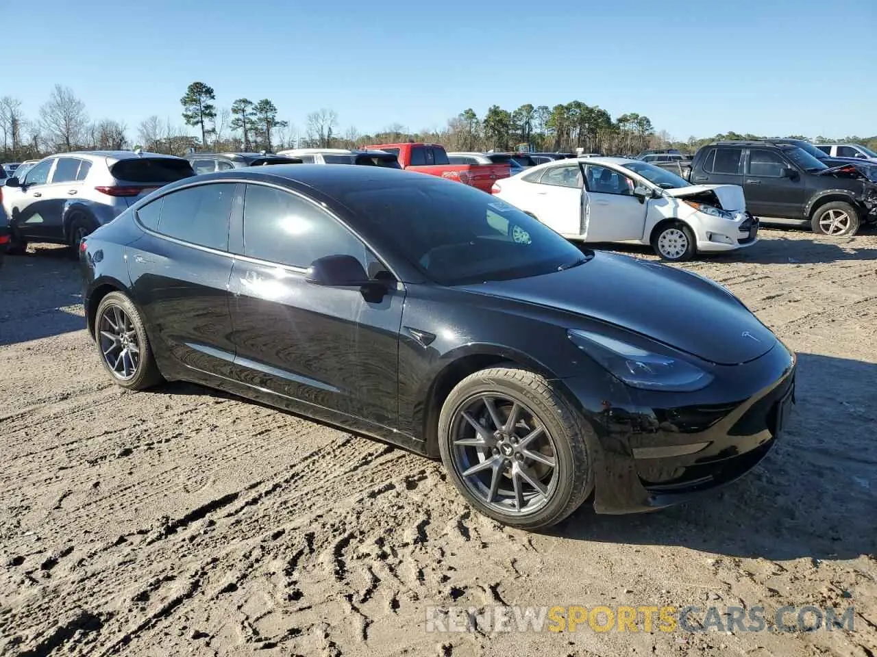 4 fotografías del automóvil dañado 5YJ3E1EA8MF092813 TESLA MODEL 3 2021