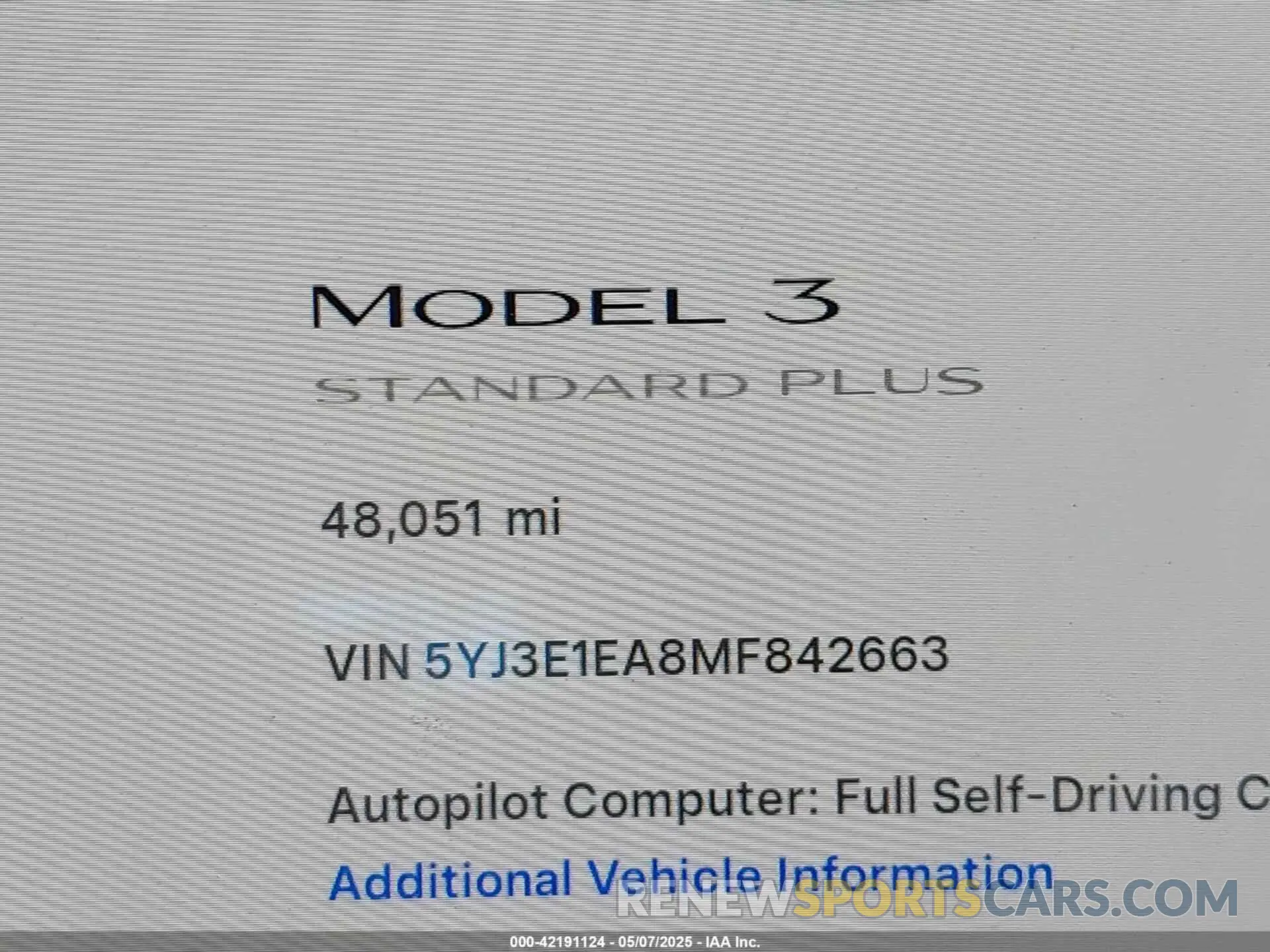 15 fotografías del automóvil dañado 5YJ3E1EA8MF842663 TESLA MODEL 3 2021