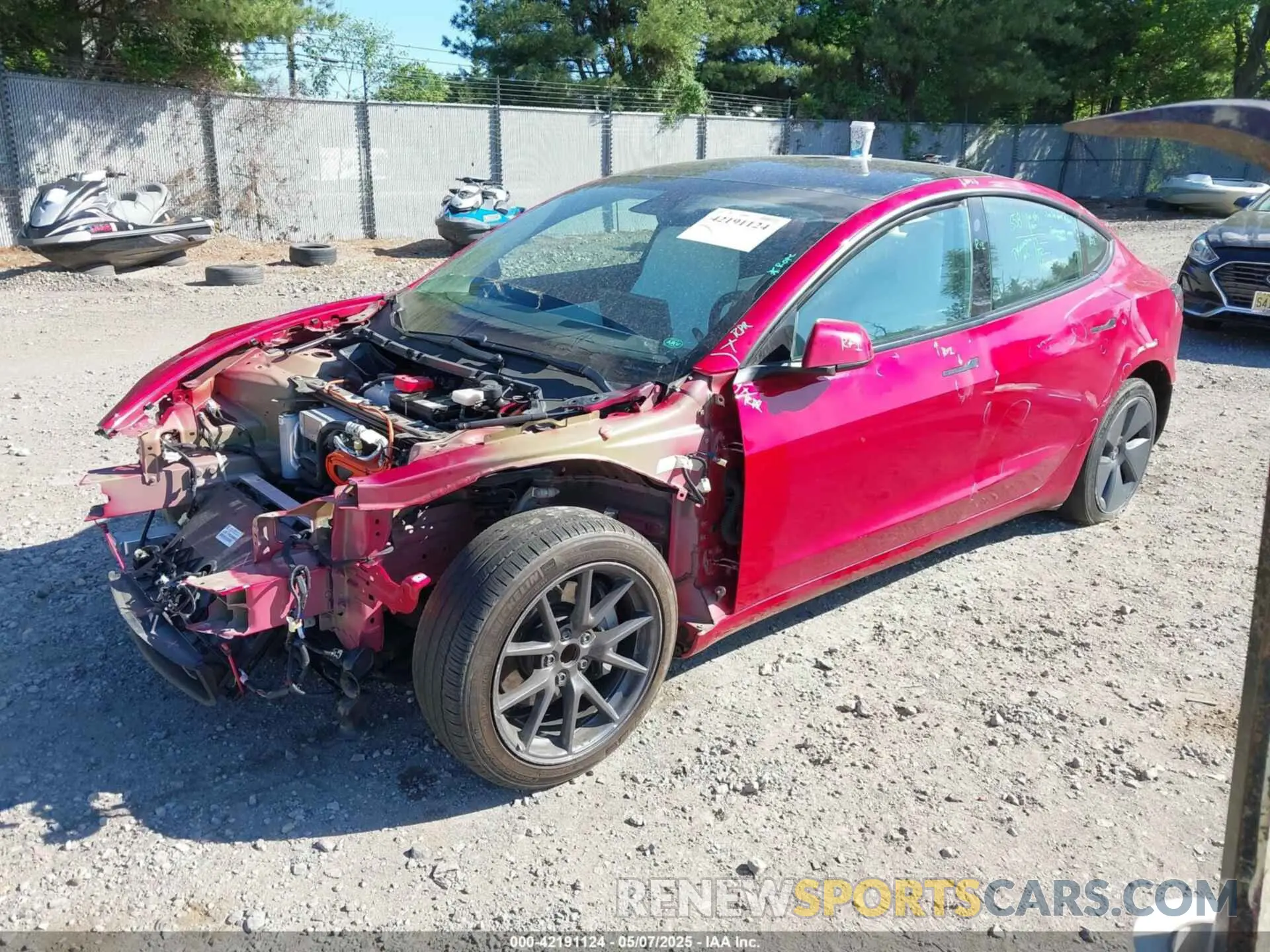 2 fotografías del automóvil dañado 5YJ3E1EA8MF842663 TESLA MODEL 3 2021