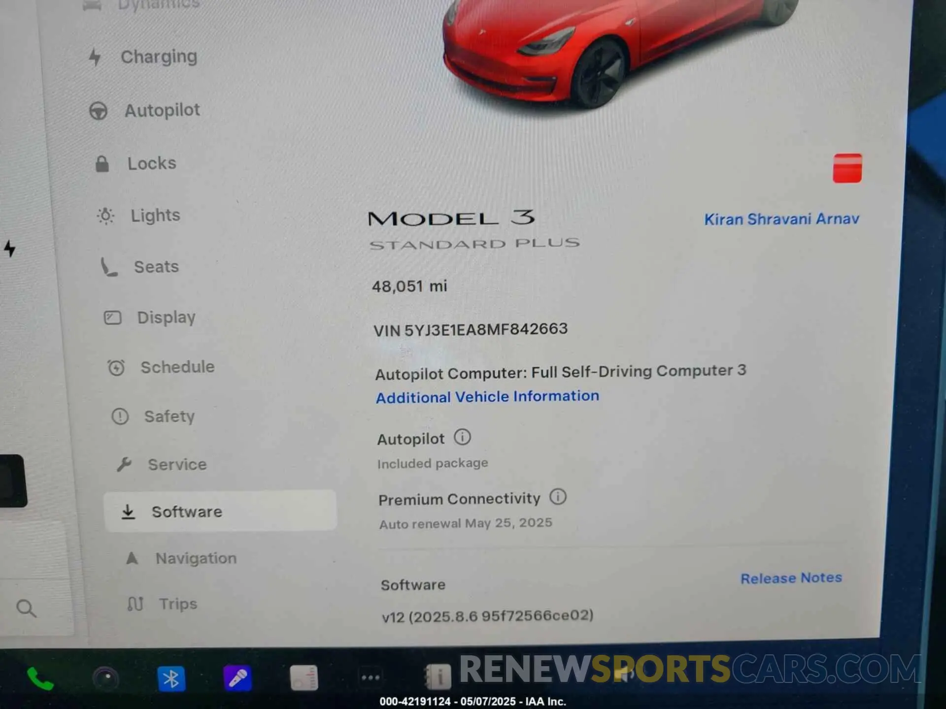 7 fotografías del automóvil dañado 5YJ3E1EA8MF842663 TESLA MODEL 3 2021
