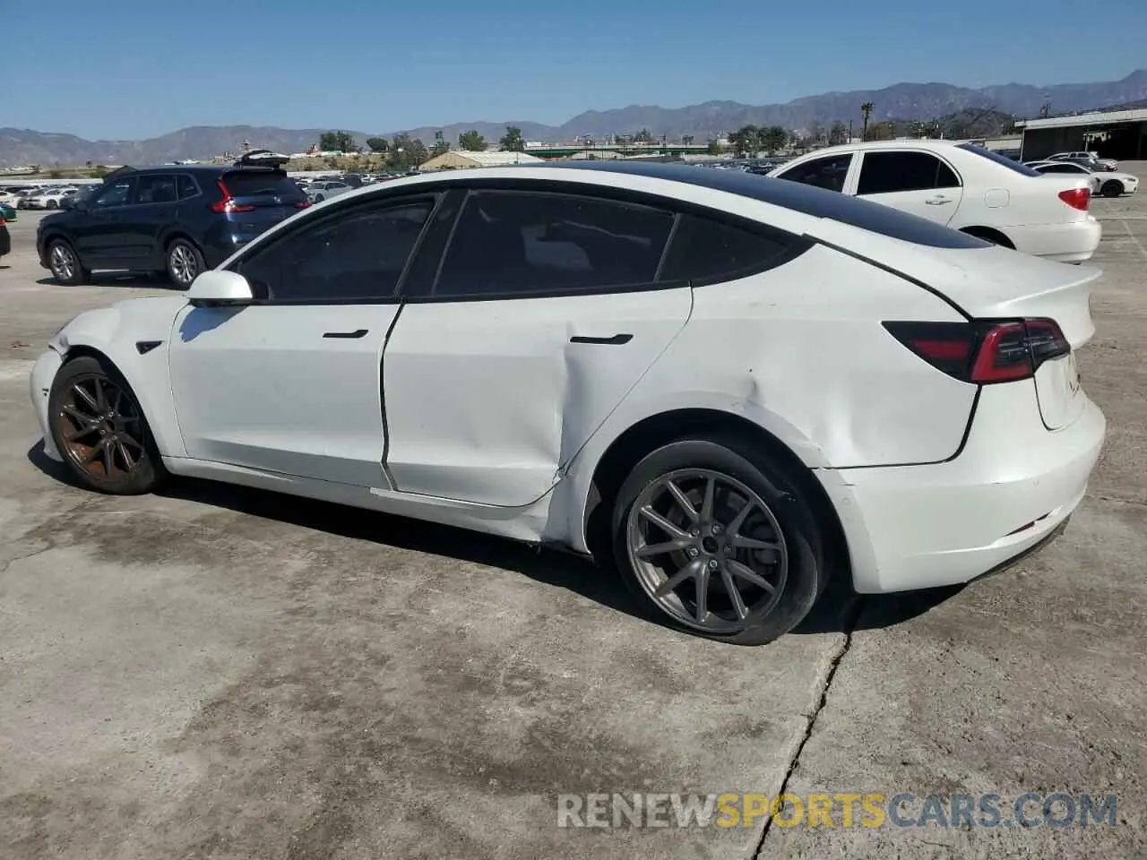 2 fotografías del automóvil dañado 5YJ3E1EA8MF874156 TESLA MODEL 3 2021