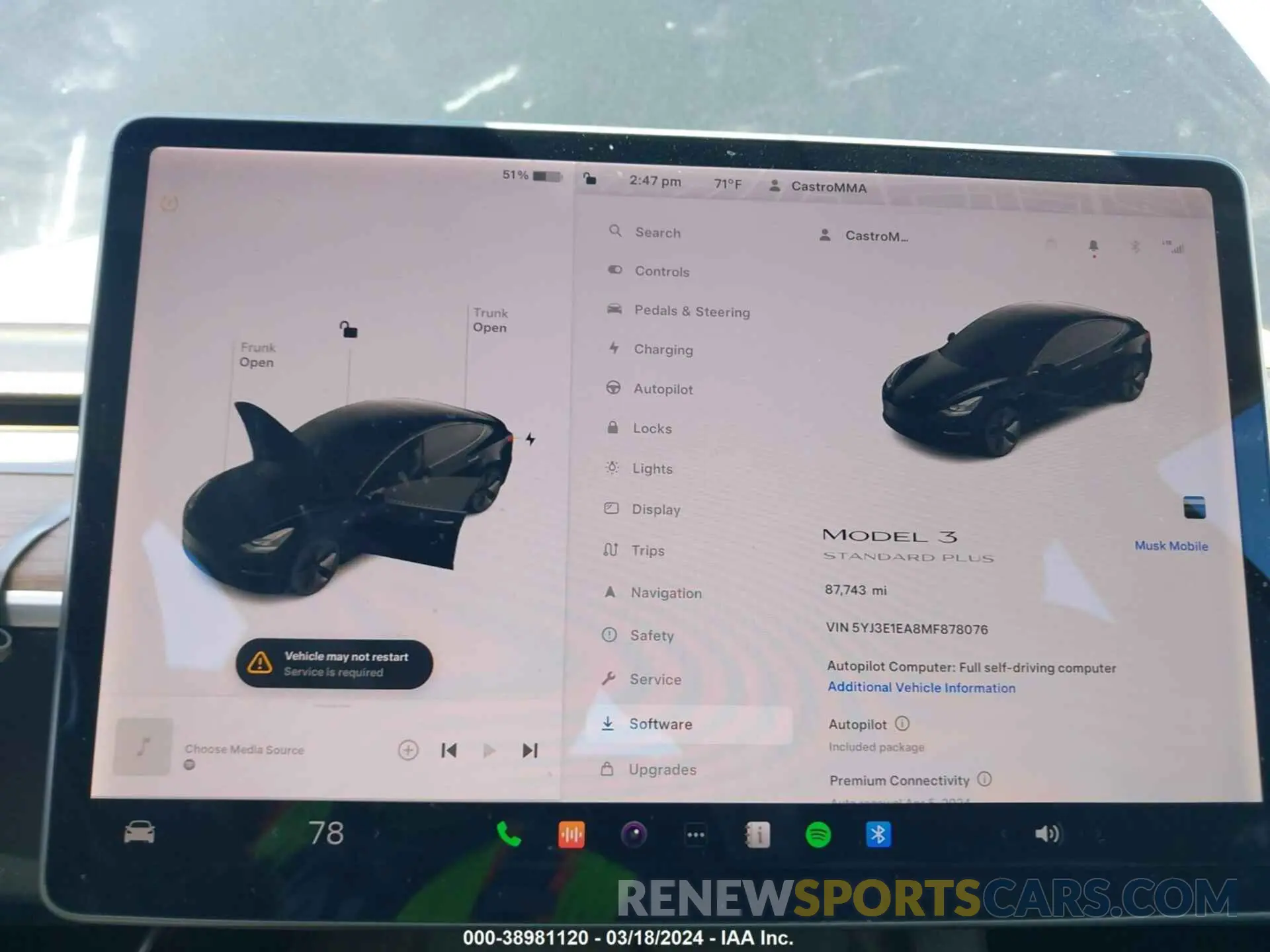 18 fotografías del automóvil dañado 5YJ3E1EA8MF878076 TESLA MODEL 3 2021
