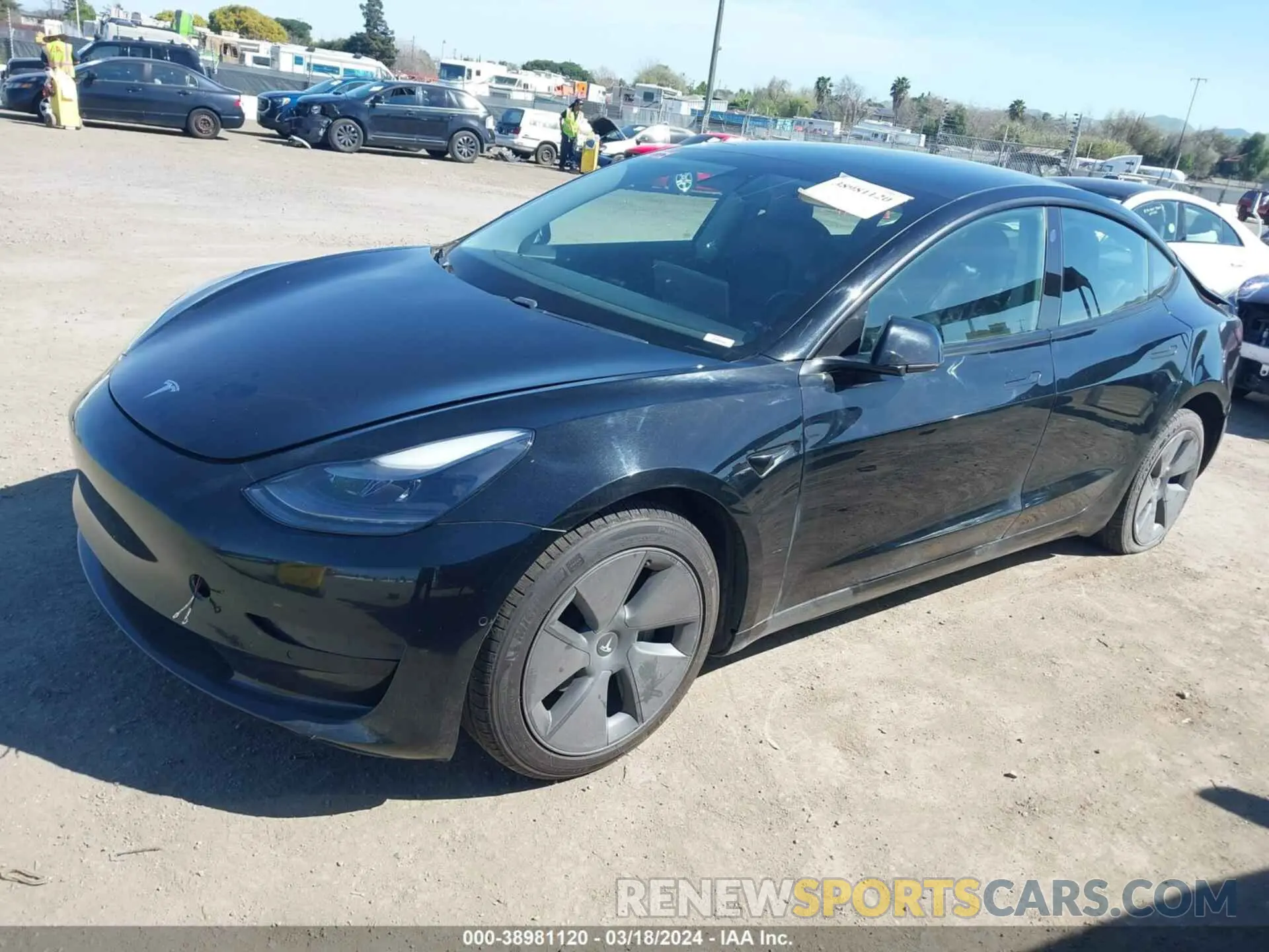 2 fotografías del automóvil dañado 5YJ3E1EA8MF878076 TESLA MODEL 3 2021