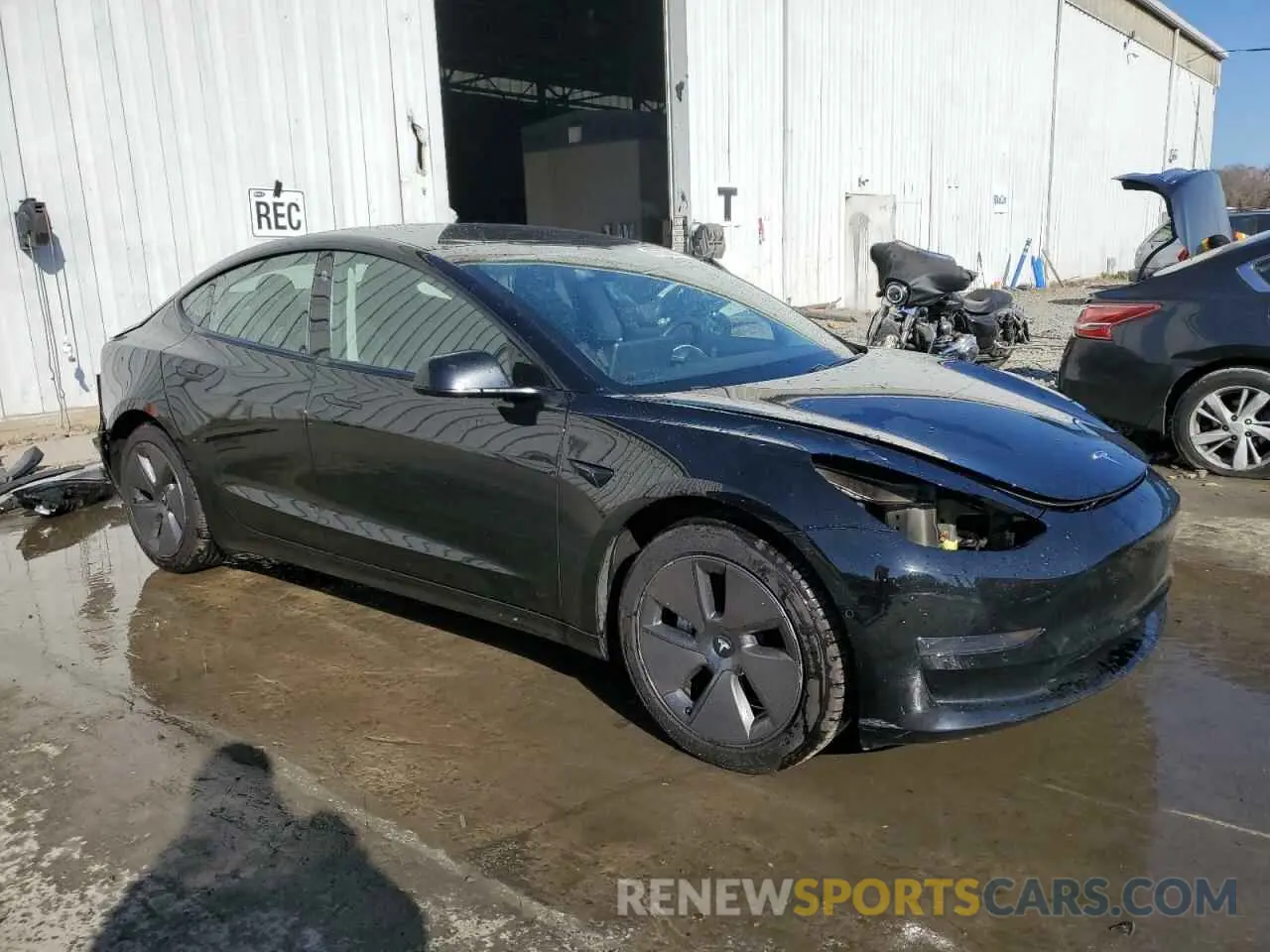 4 fotografías del automóvil dañado 5YJ3E1EA8MF907060 TESLA MODEL 3 2021