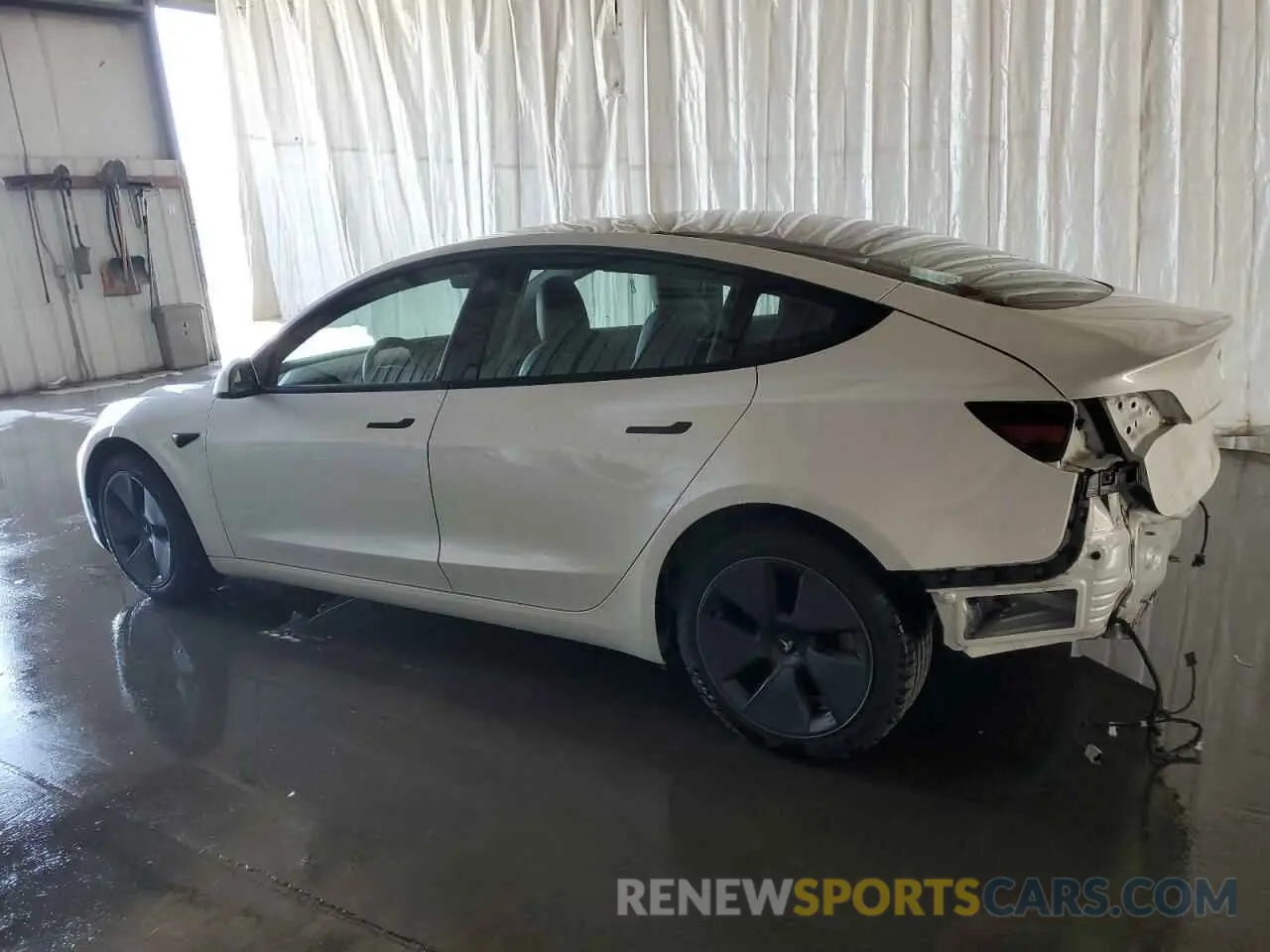 2 fotografías del automóvil dañado 5YJ3E1EA8MF907981 TESLA MODEL 3 2021