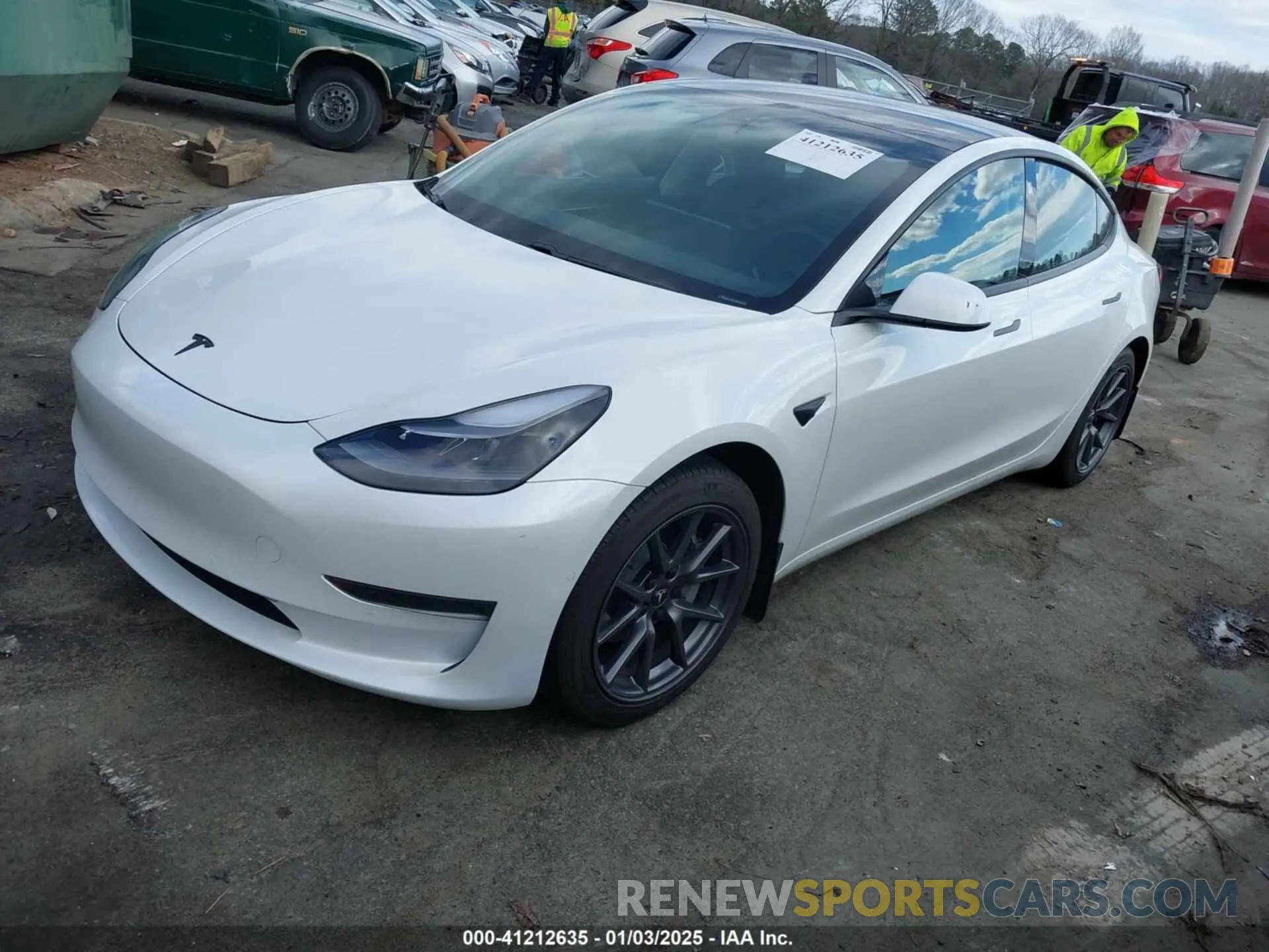 2 fotografías del automóvil dañado 5YJ3E1EA8MF977447 TESLA MODEL 3 2021