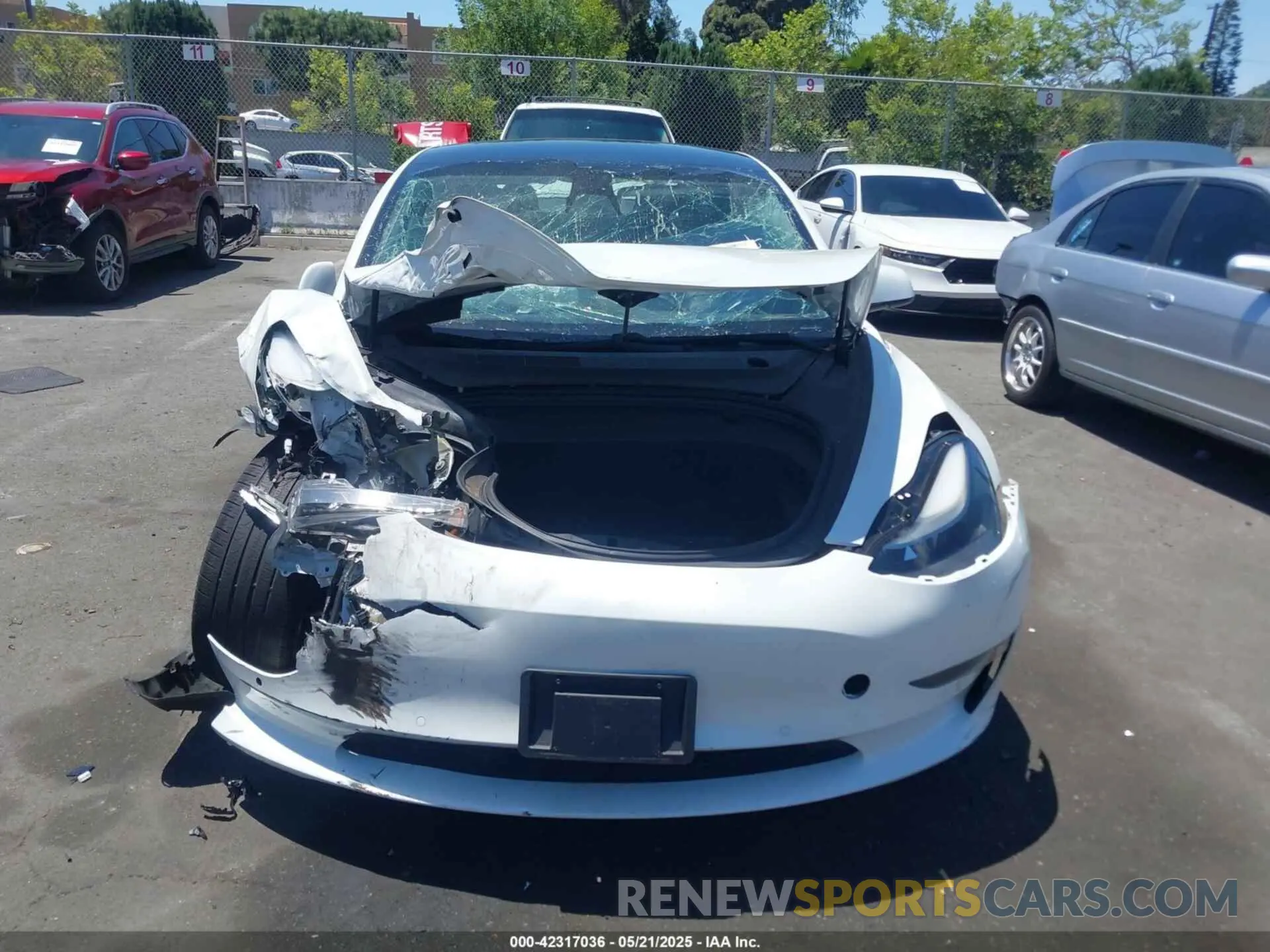 12 fotografías del automóvil dañado 5YJ3E1EA9MF001936 TESLA MODEL 3 2021