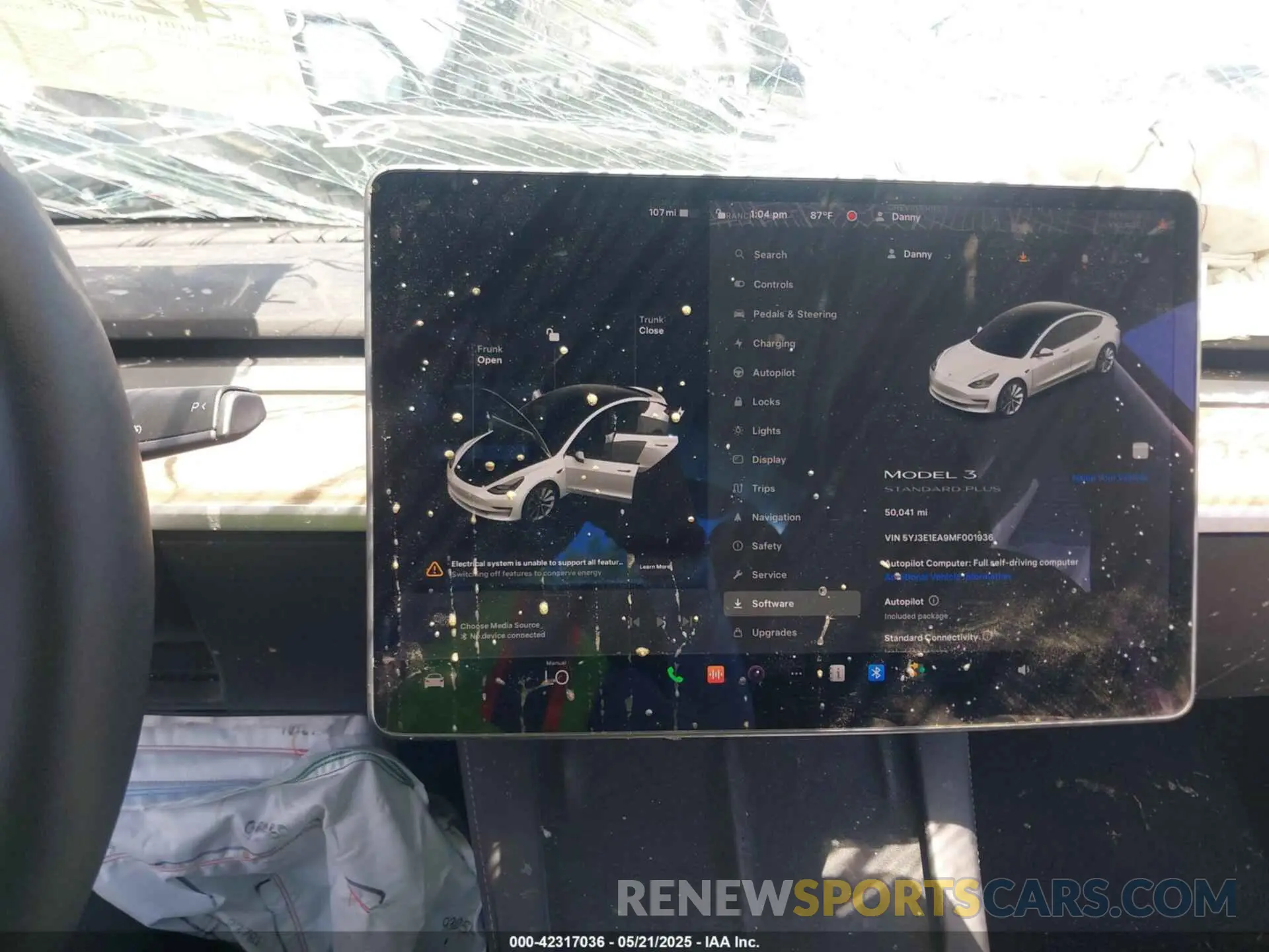 18 fotografías del automóvil dañado 5YJ3E1EA9MF001936 TESLA MODEL 3 2021