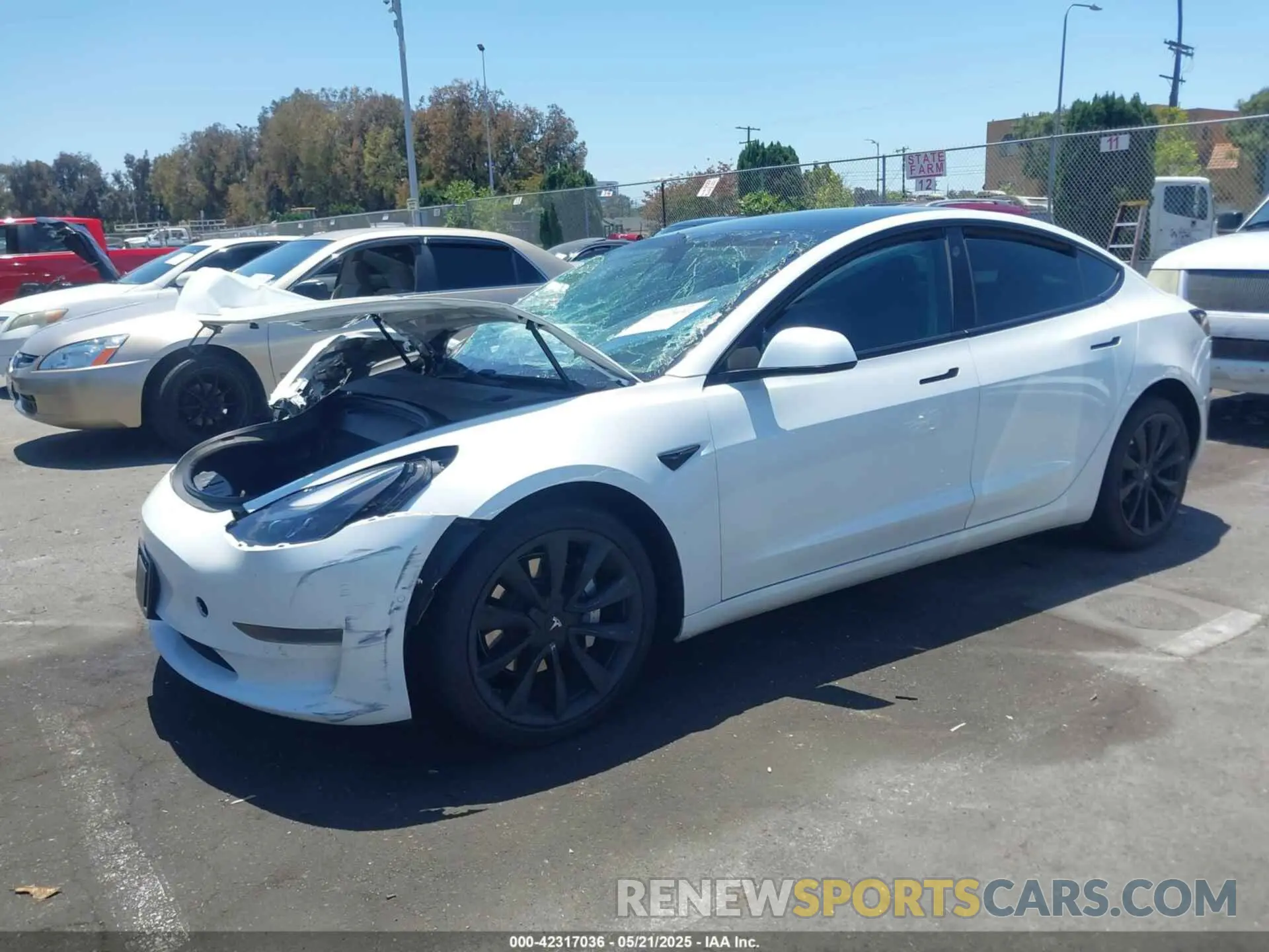 2 fotografías del automóvil dañado 5YJ3E1EA9MF001936 TESLA MODEL 3 2021