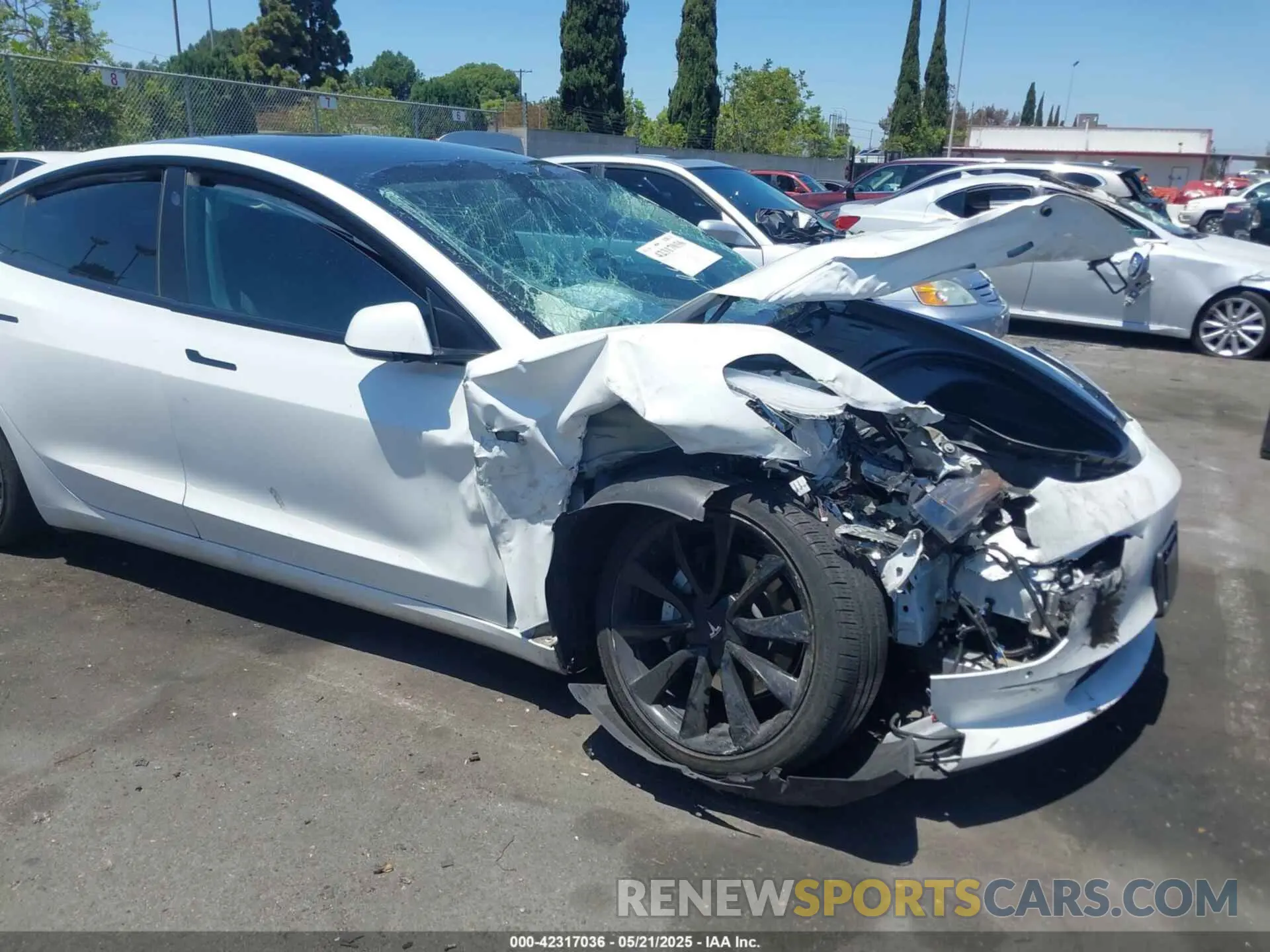 6 fotografías del automóvil dañado 5YJ3E1EA9MF001936 TESLA MODEL 3 2021