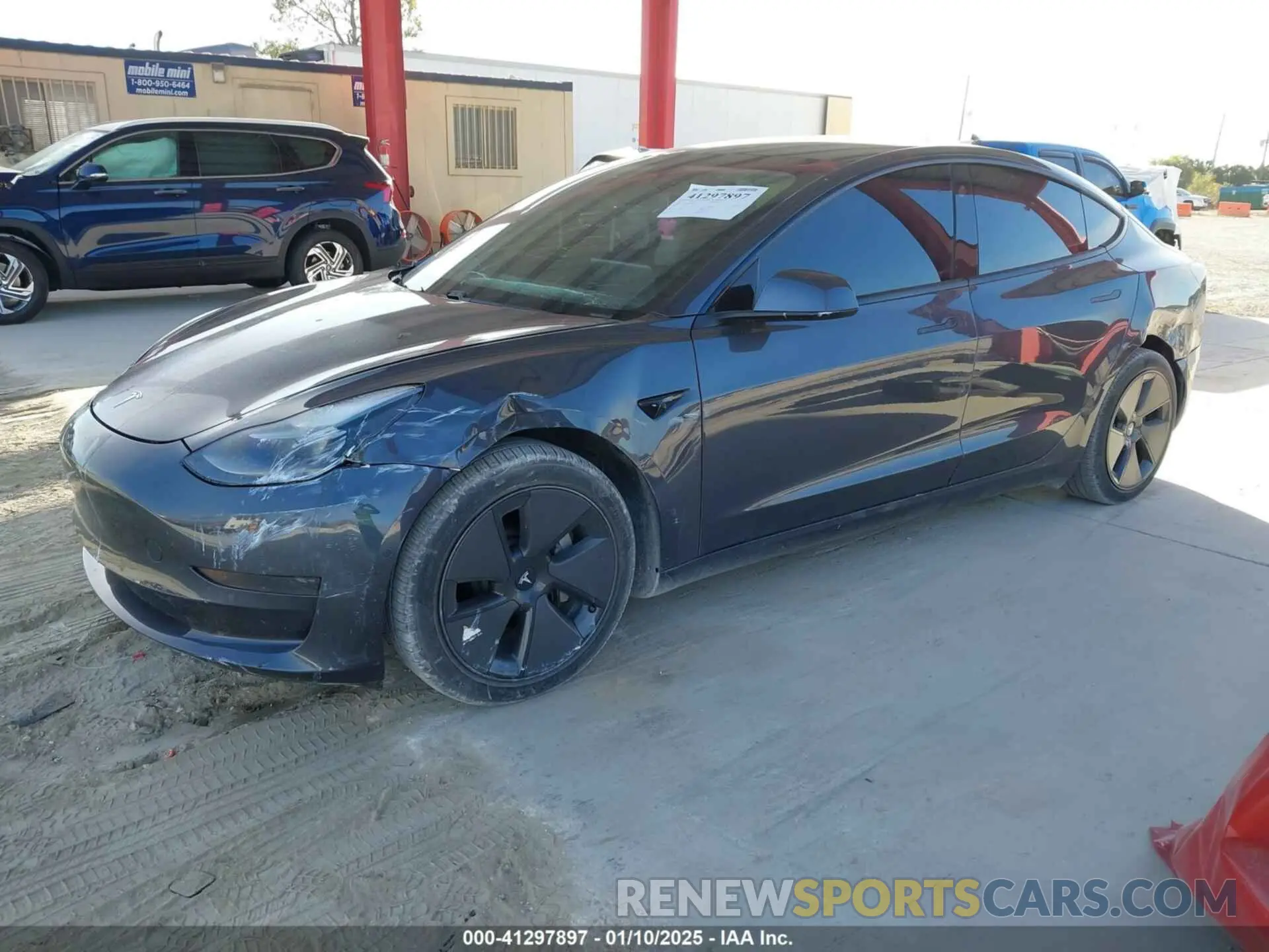 2 fotografías del automóvil dañado 5YJ3E1EA9MF027467 TESLA MODEL 3 2021