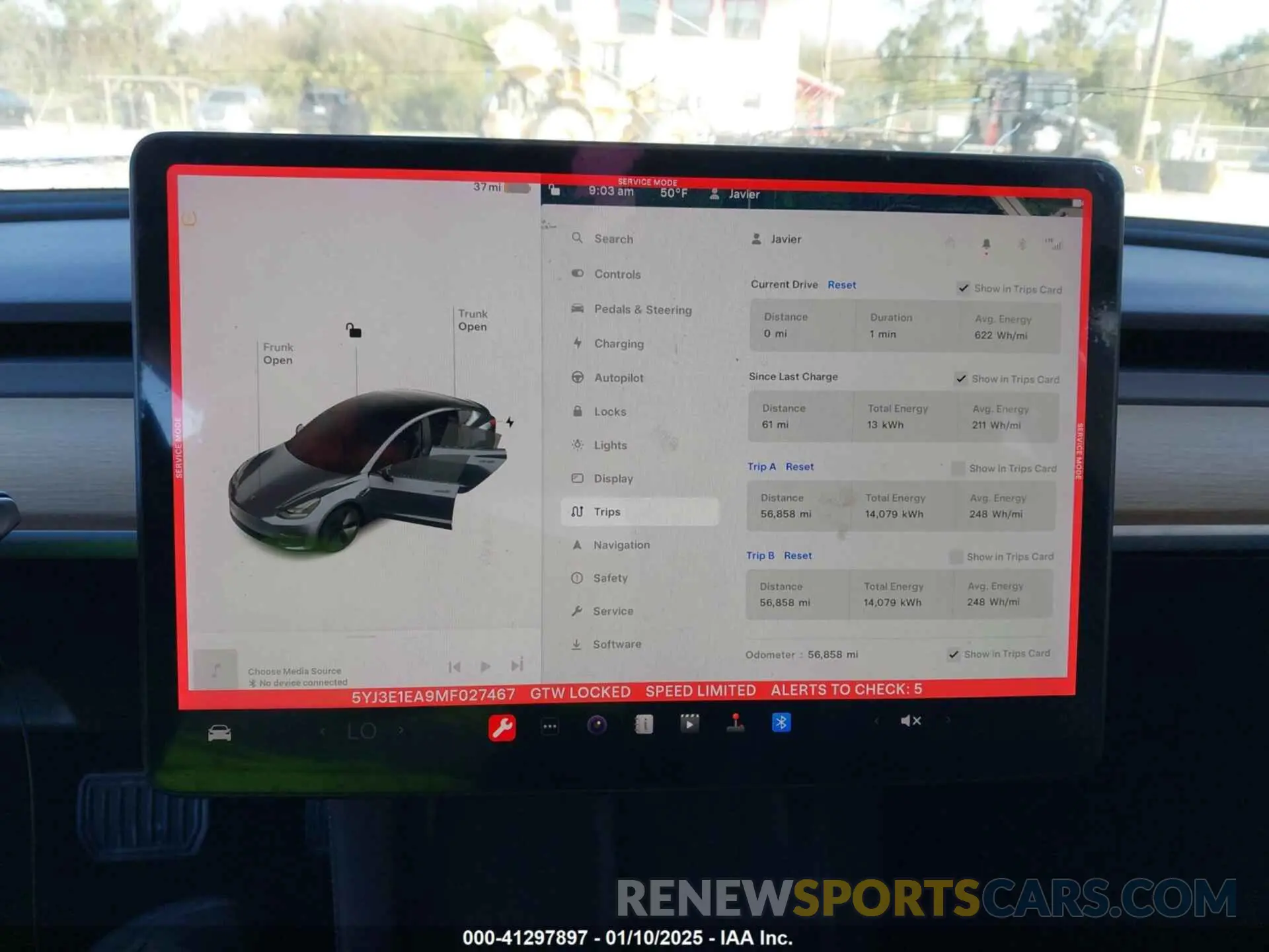 7 fotografías del automóvil dañado 5YJ3E1EA9MF027467 TESLA MODEL 3 2021