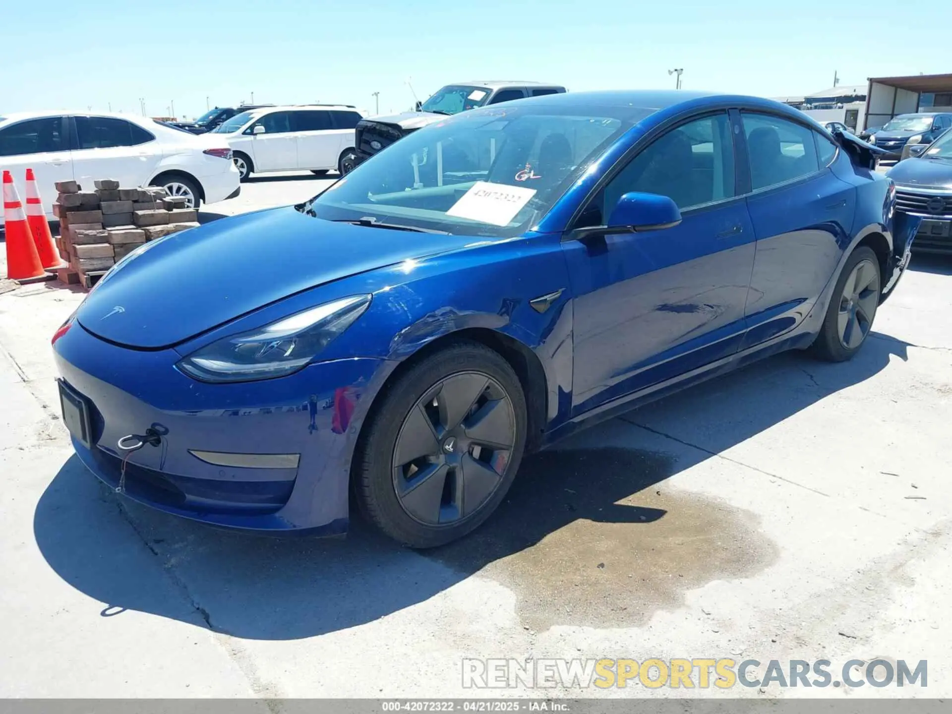 2 fotografías del automóvil dañado 5YJ3E1EA9MF027615 TESLA MODEL 3 2021