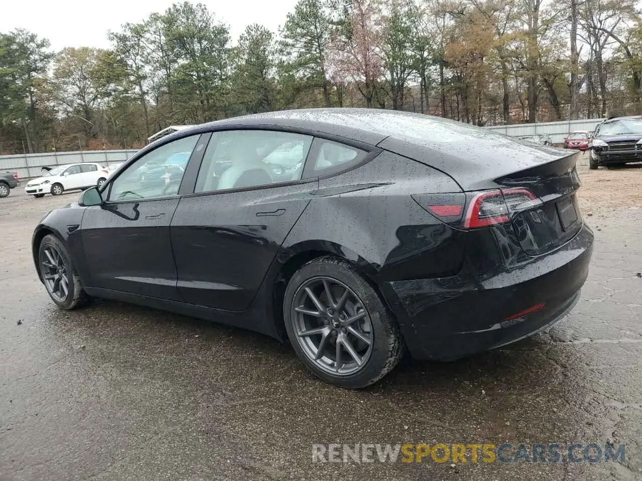 2 fotografías del automóvil dañado 5YJ3E1EA9MF046181 TESLA MODEL 3 2021