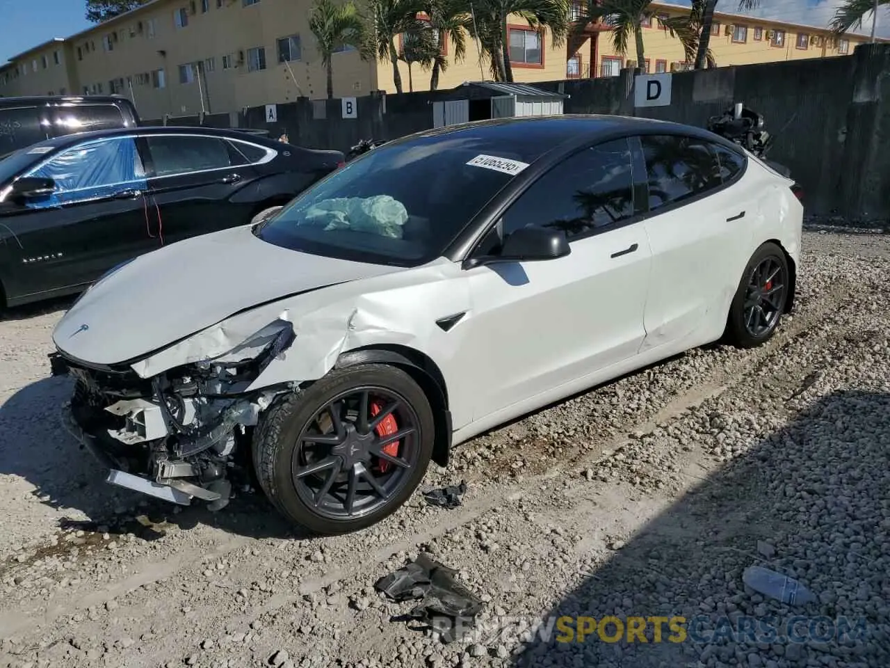 1 fotografías del automóvil dañado 5YJ3E1EA9MF052708 TESLA MODEL 3 2021