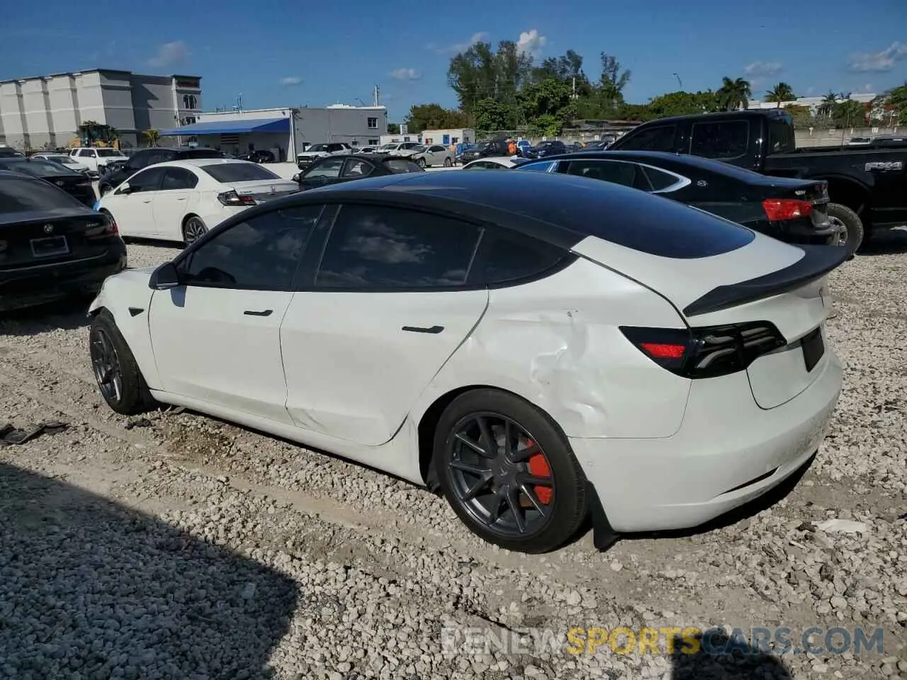 2 fotografías del automóvil dañado 5YJ3E1EA9MF052708 TESLA MODEL 3 2021