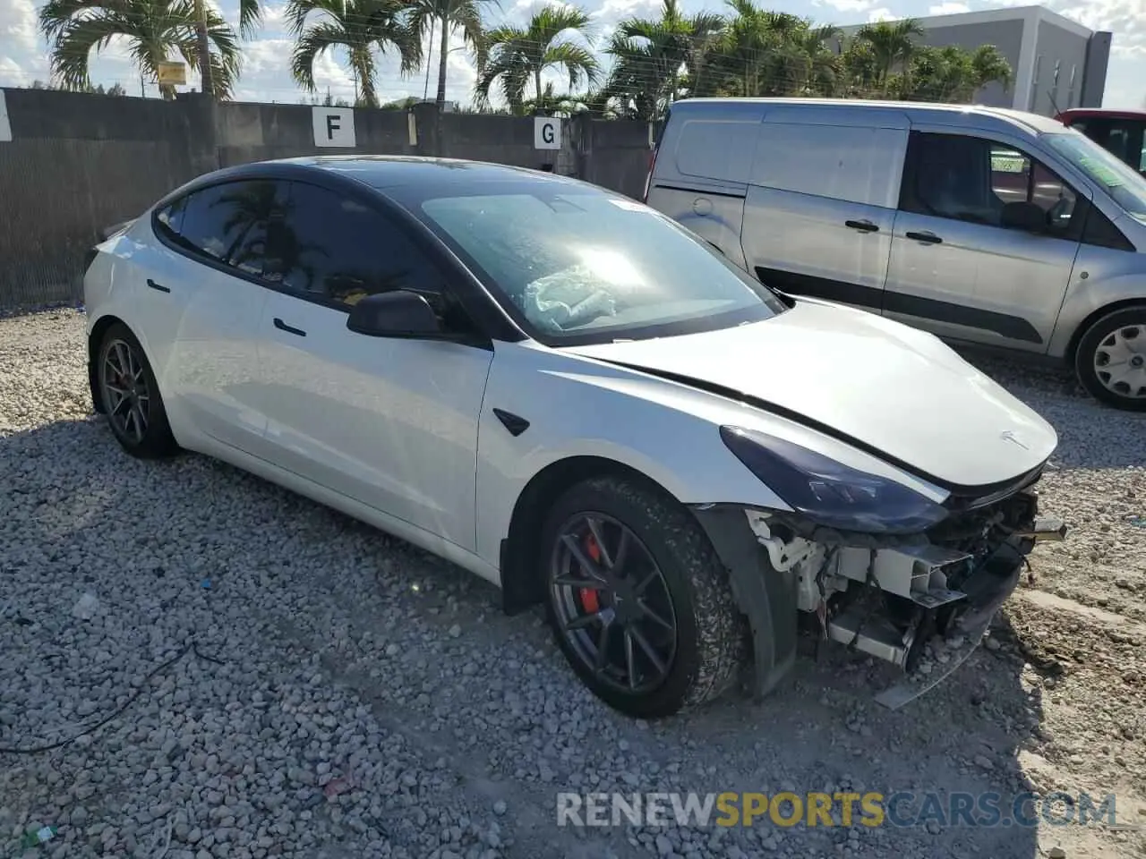 4 fotografías del automóvil dañado 5YJ3E1EA9MF052708 TESLA MODEL 3 2021