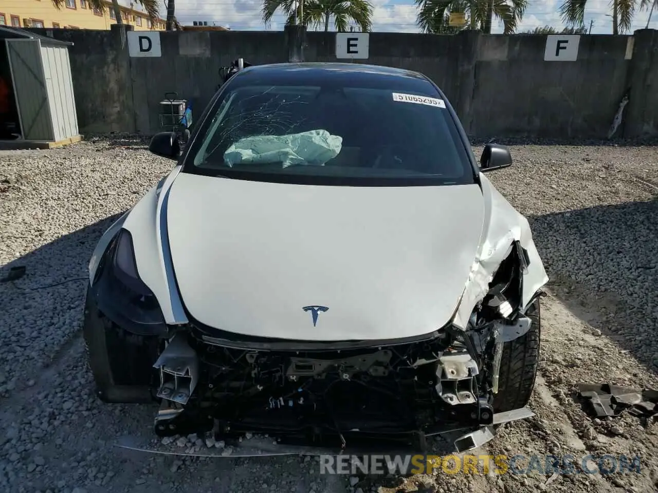 5 fotografías del automóvil dañado 5YJ3E1EA9MF052708 TESLA MODEL 3 2021