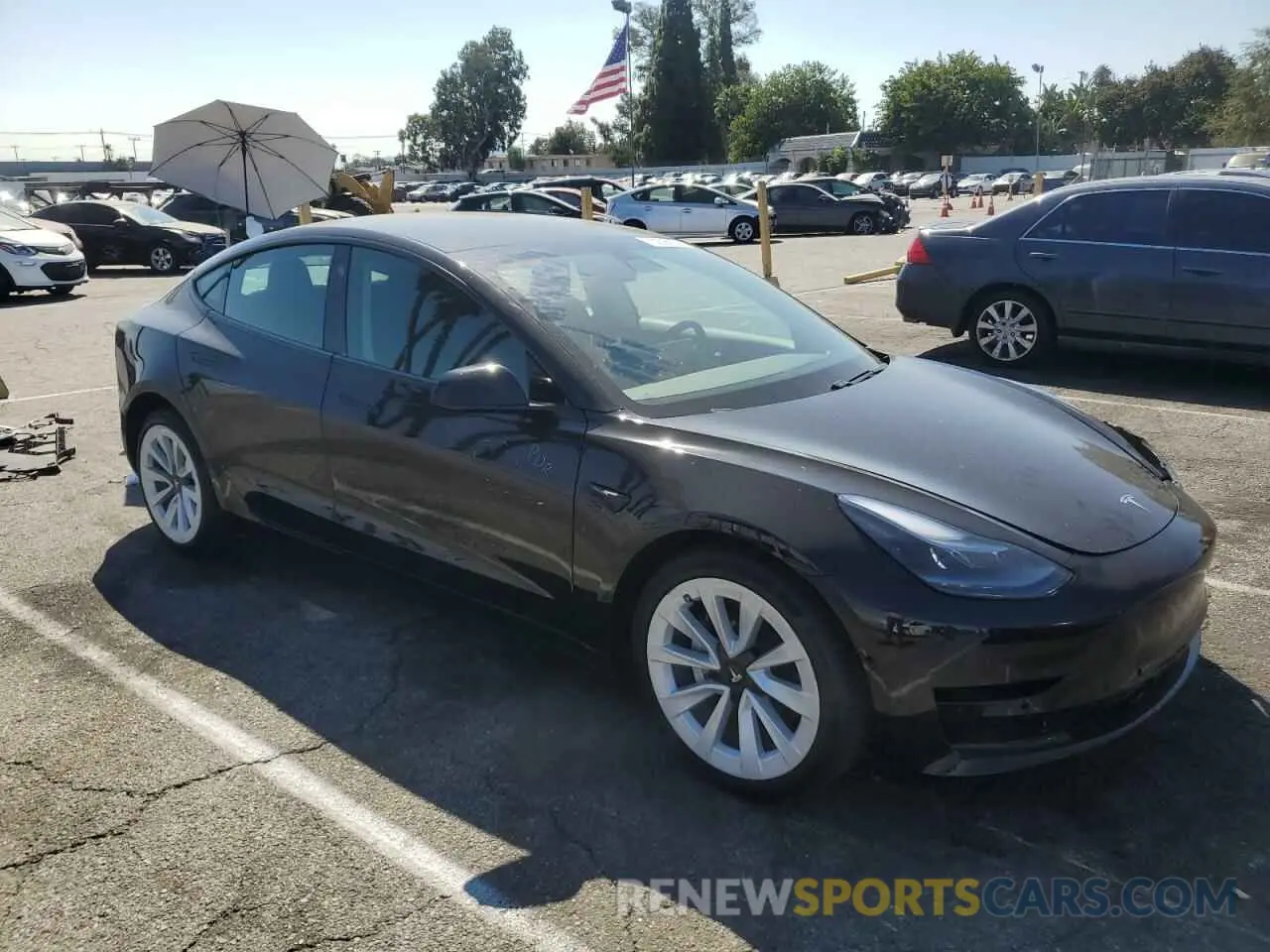 4 fotografías del automóvil dañado 5YJ3E1EA9MF065944 TESLA MODEL 3 2021