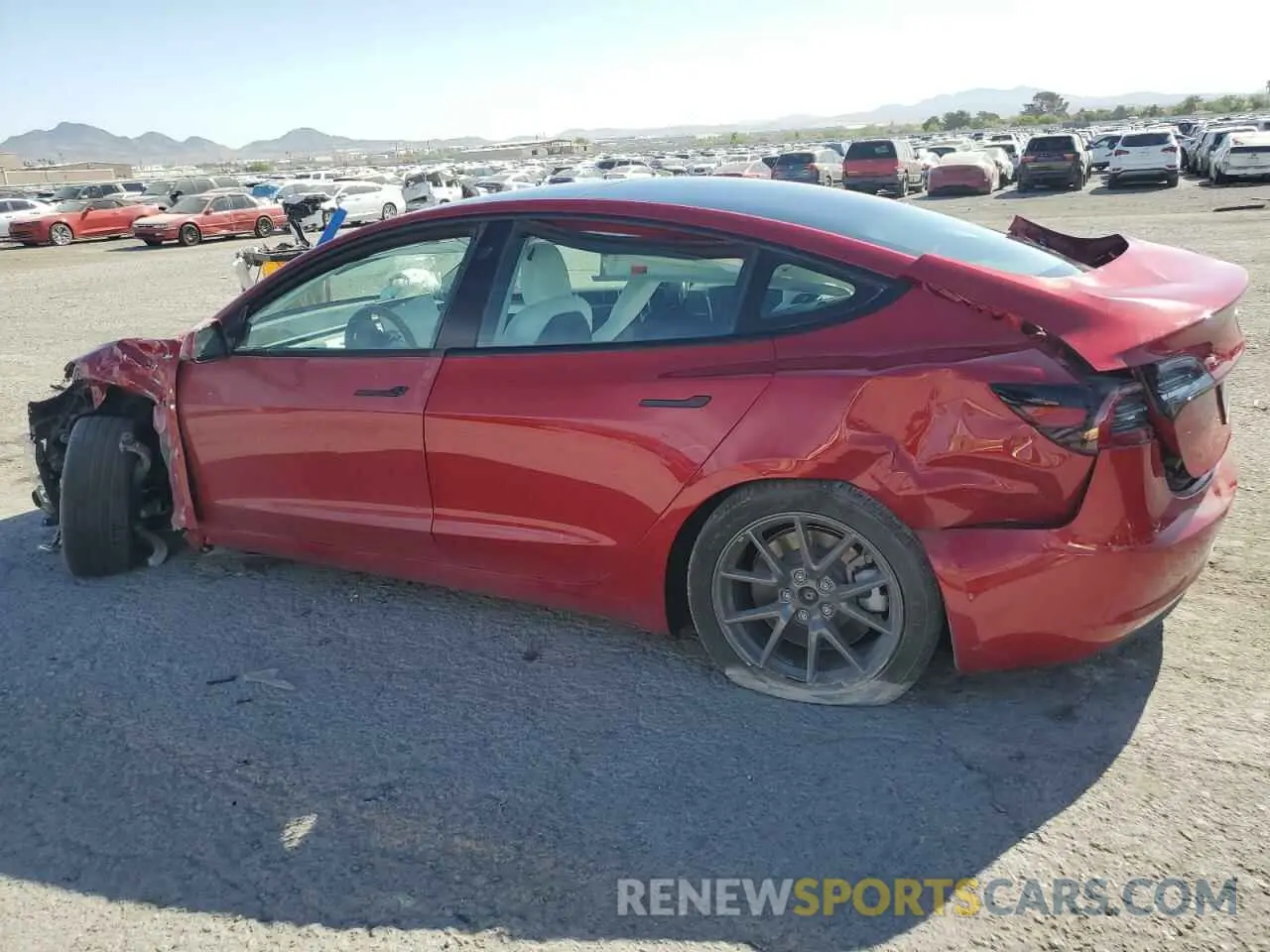 2 fotografías del automóvil dañado 5YJ3E1EA9MF070657 TESLA MODEL 3 2021