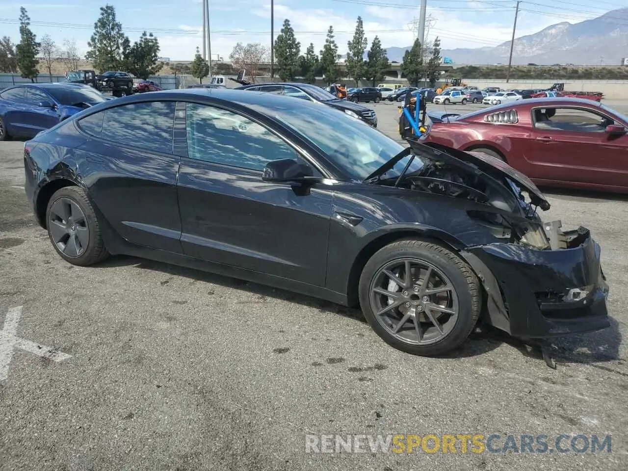 4 fotografías del automóvil dañado 5YJ3E1EA9MF074837 TESLA MODEL 3 2021