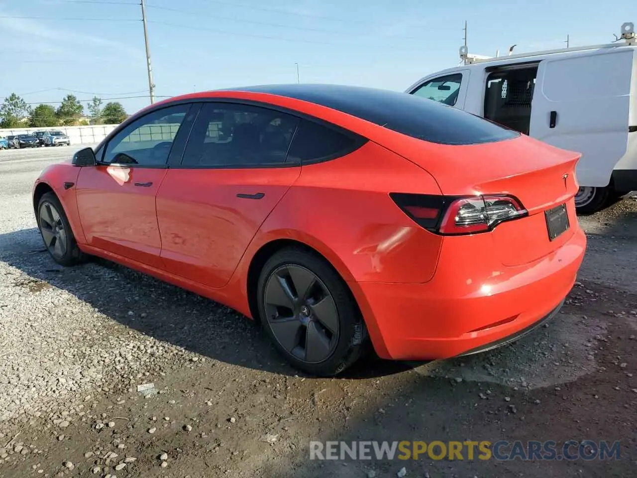 2 fotografías del automóvil dañado 5YJ3E1EA9MF085689 TESLA MODEL 3 2021