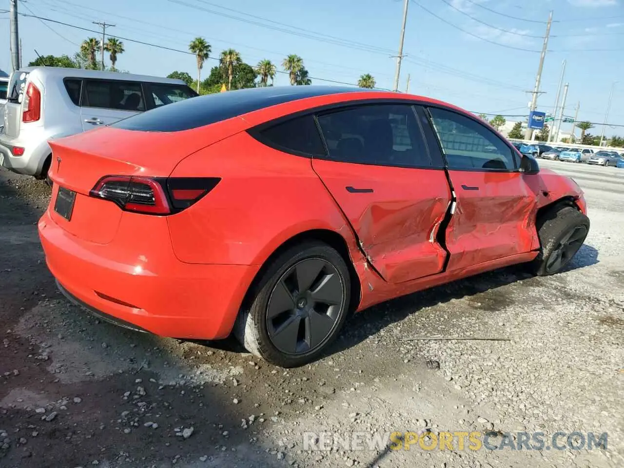3 fotografías del automóvil dañado 5YJ3E1EA9MF085689 TESLA MODEL 3 2021
