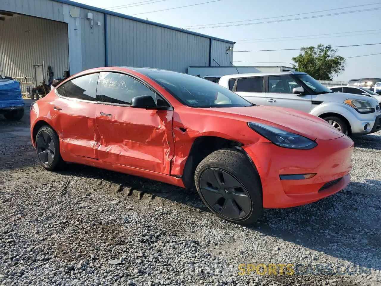 4 fotografías del automóvil dañado 5YJ3E1EA9MF085689 TESLA MODEL 3 2021