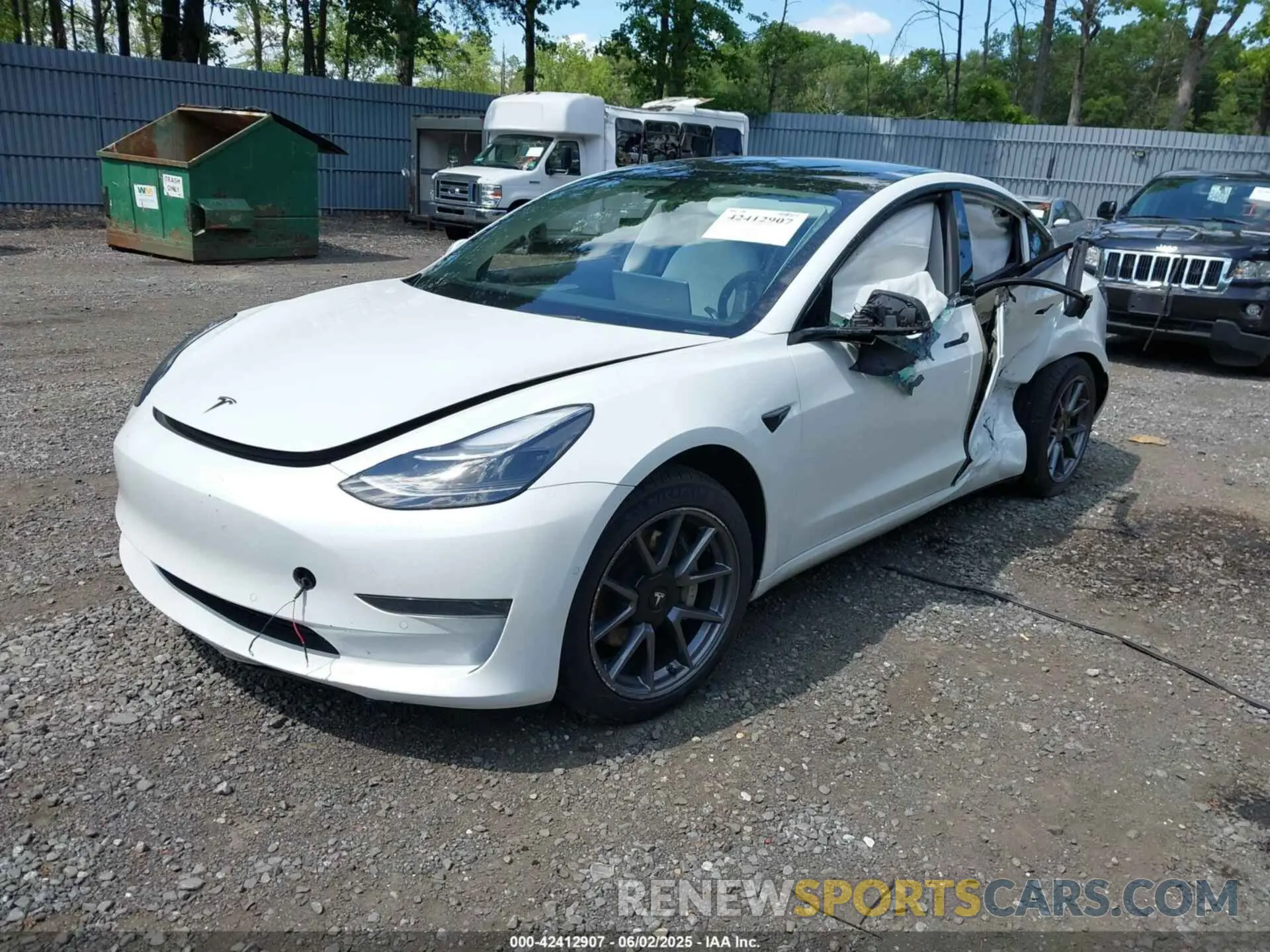 2 fotografías del automóvil dañado 5YJ3E1EA9MF092626 TESLA MODEL 3 2021