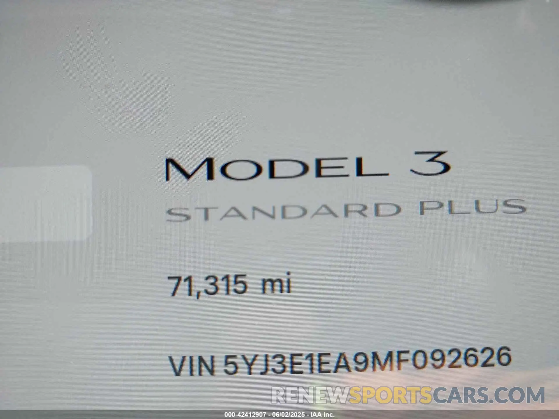 7 fotografías del automóvil dañado 5YJ3E1EA9MF092626 TESLA MODEL 3 2021